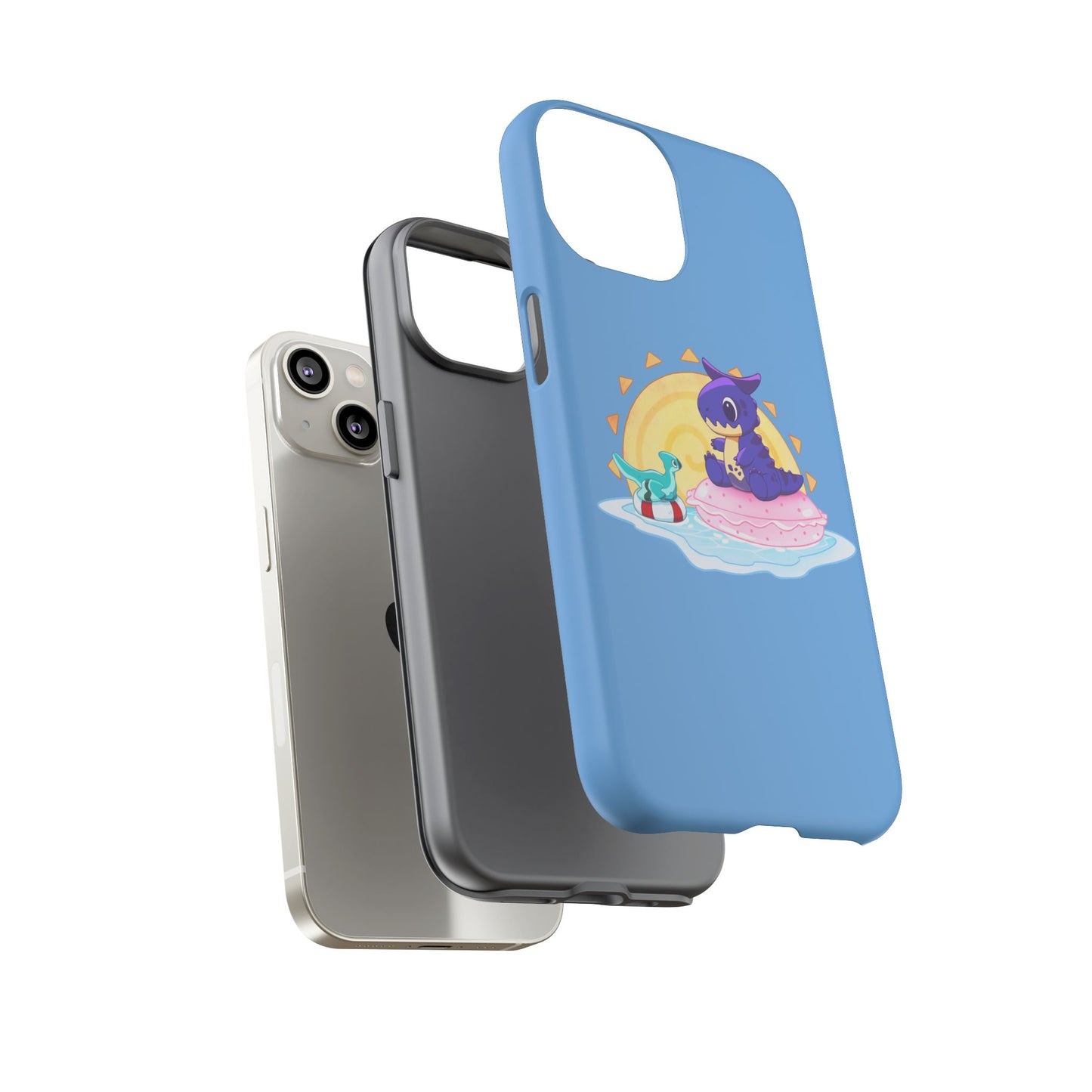 Limited Edition Carnotaurus with Archaeopteryx Sidekick Plushie Concept Art - Phone Case