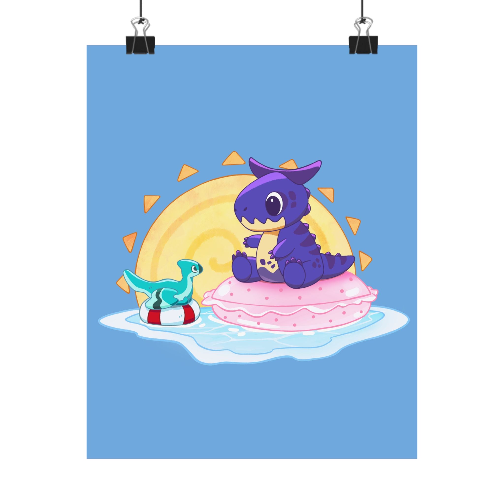 Limited Edition Carnotaurus with Archaeopteryx Sidekick Plushie Concept Art - Matte Poster