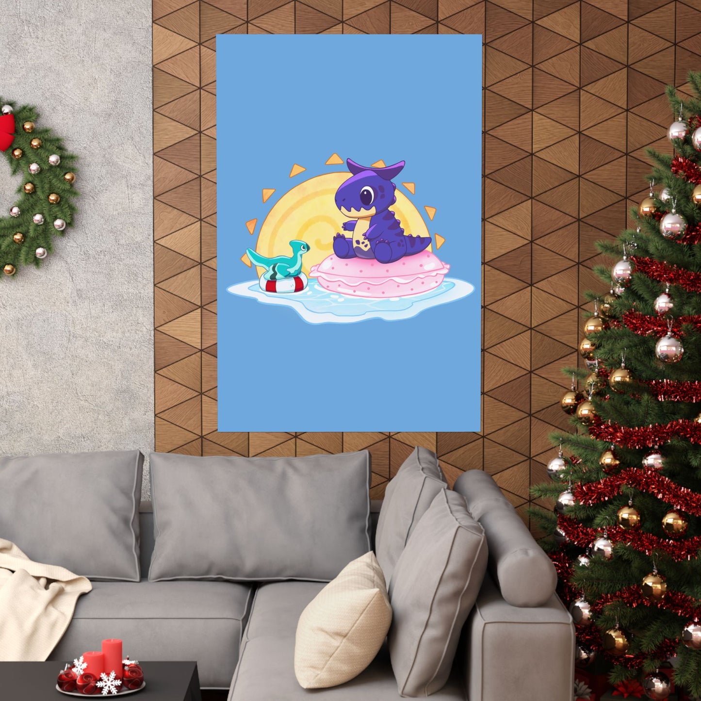 Limited Edition Carnotaurus with Archaeopteryx Sidekick Plushie Concept Art - Matte Poster