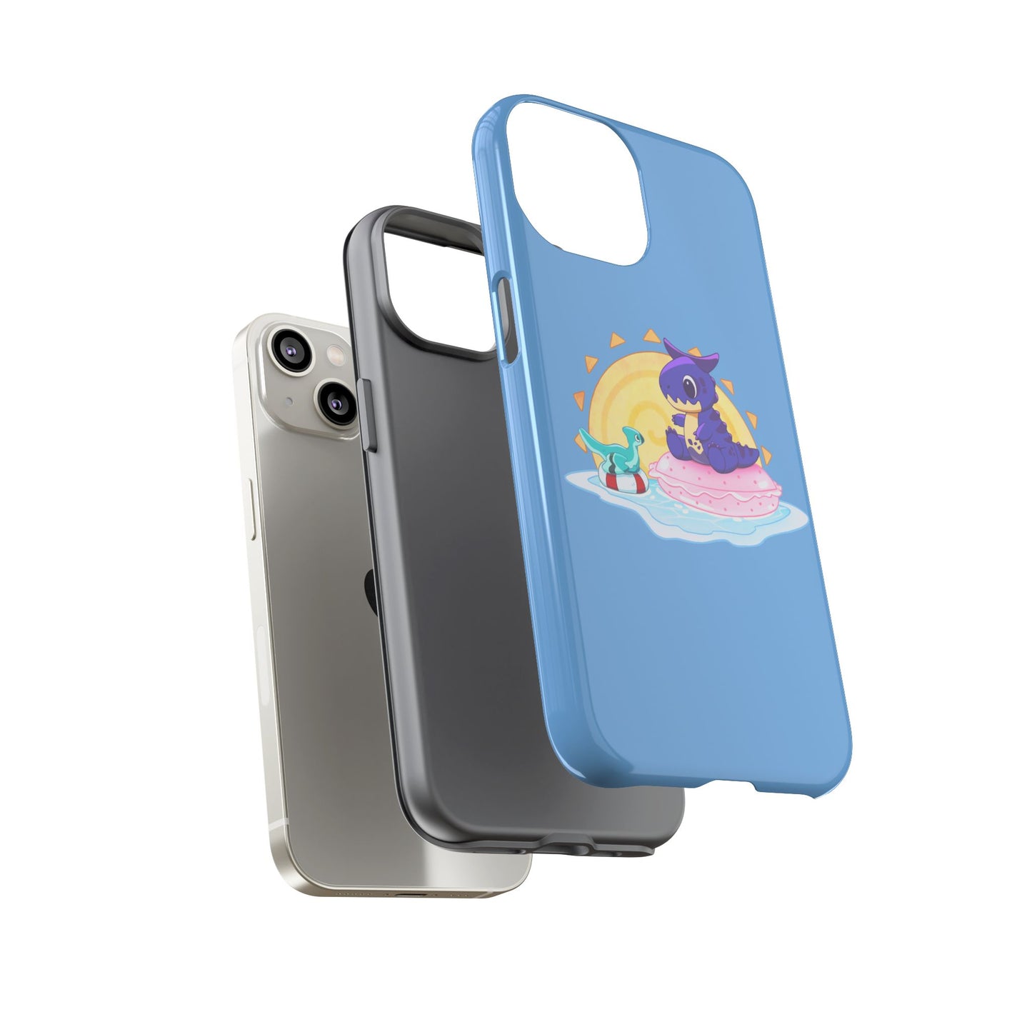Limited Edition Carnotaurus with Archaeopteryx Sidekick Plushie Concept Art - Phone Case