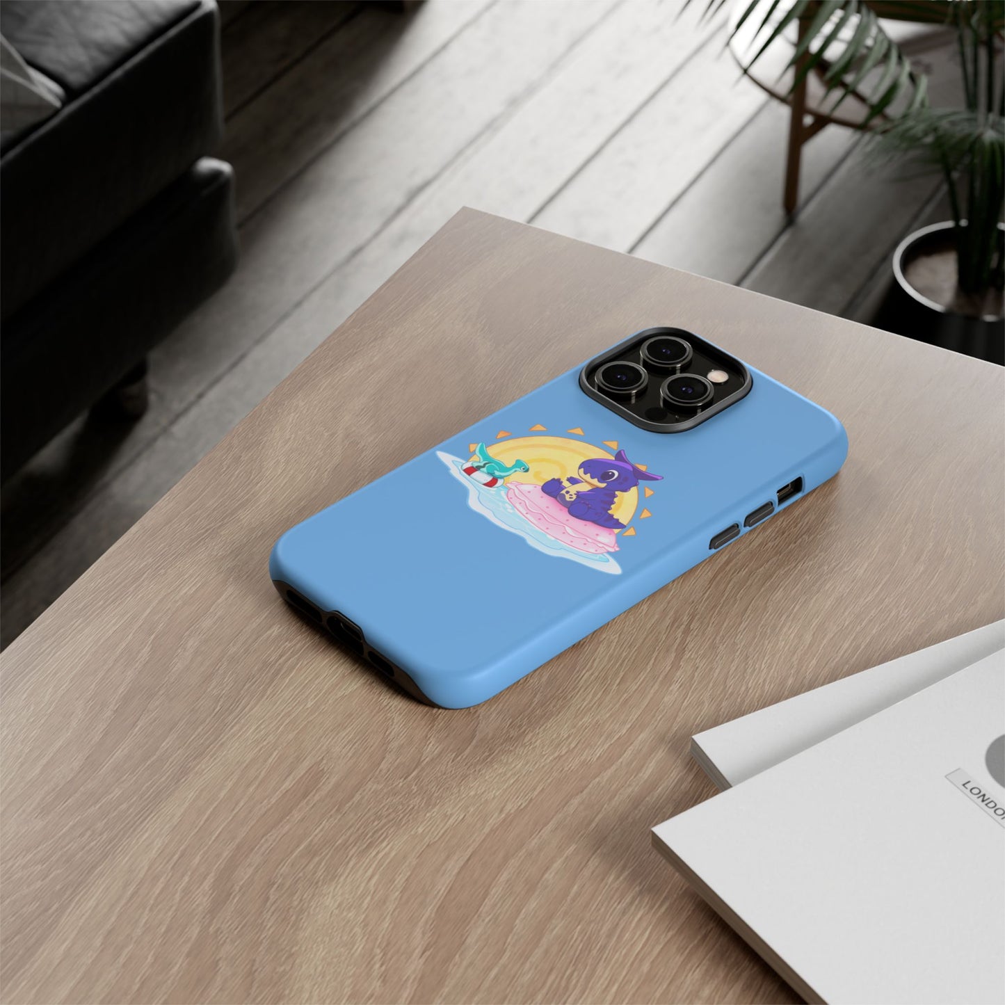 Limited Edition Carnotaurus with Archaeopteryx Sidekick Plushie Concept Art - Phone Case
