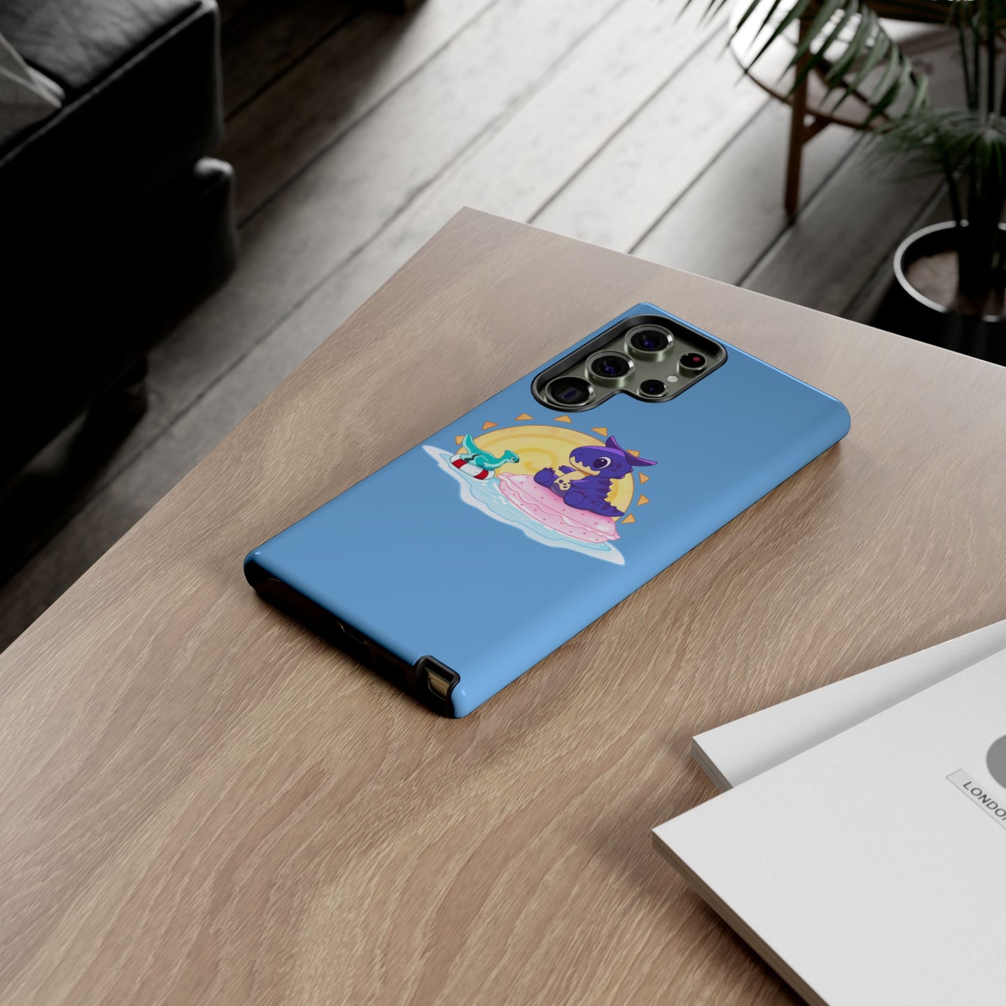 Limited Edition Carnotaurus with Archaeopteryx Sidekick Plushie Concept Art - Phone Case