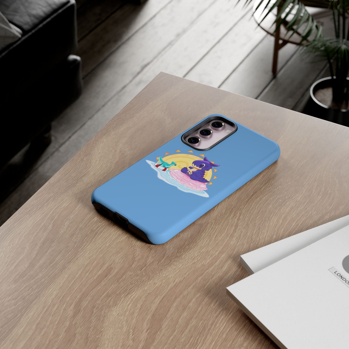 Limited Edition Carnotaurus with Archaeopteryx Sidekick Plushie Concept Art - Phone Case