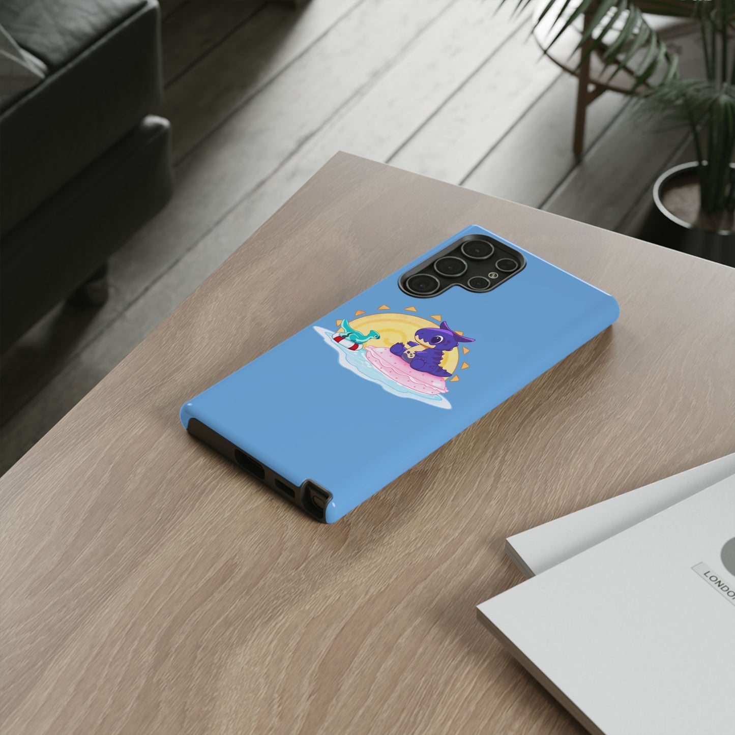 Limited Edition Carnotaurus with Archaeopteryx Sidekick Plushie Concept Art - Phone Case