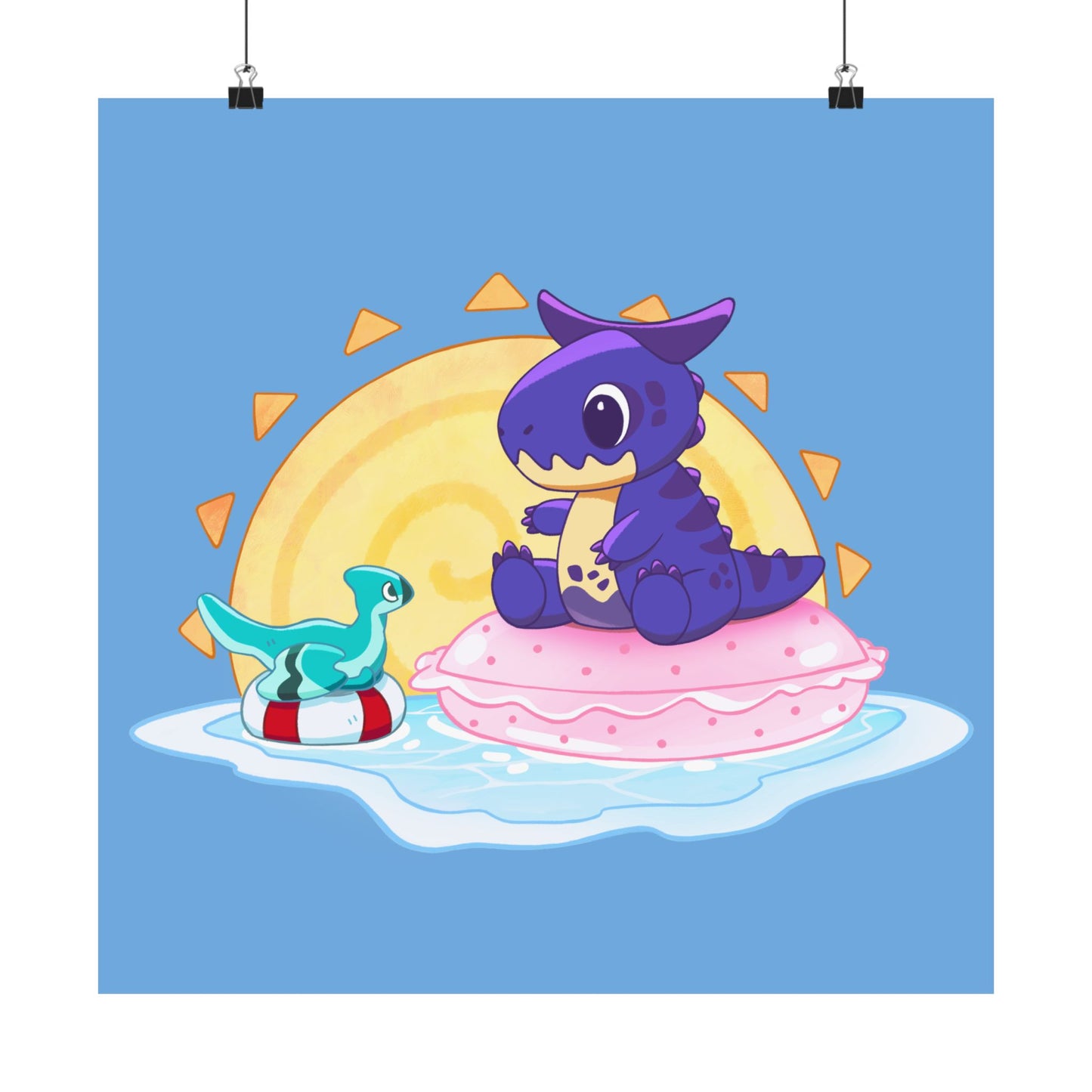Limited Edition Carnotaurus with Archaeopteryx Sidekick Plushie Concept Art - Matte Poster