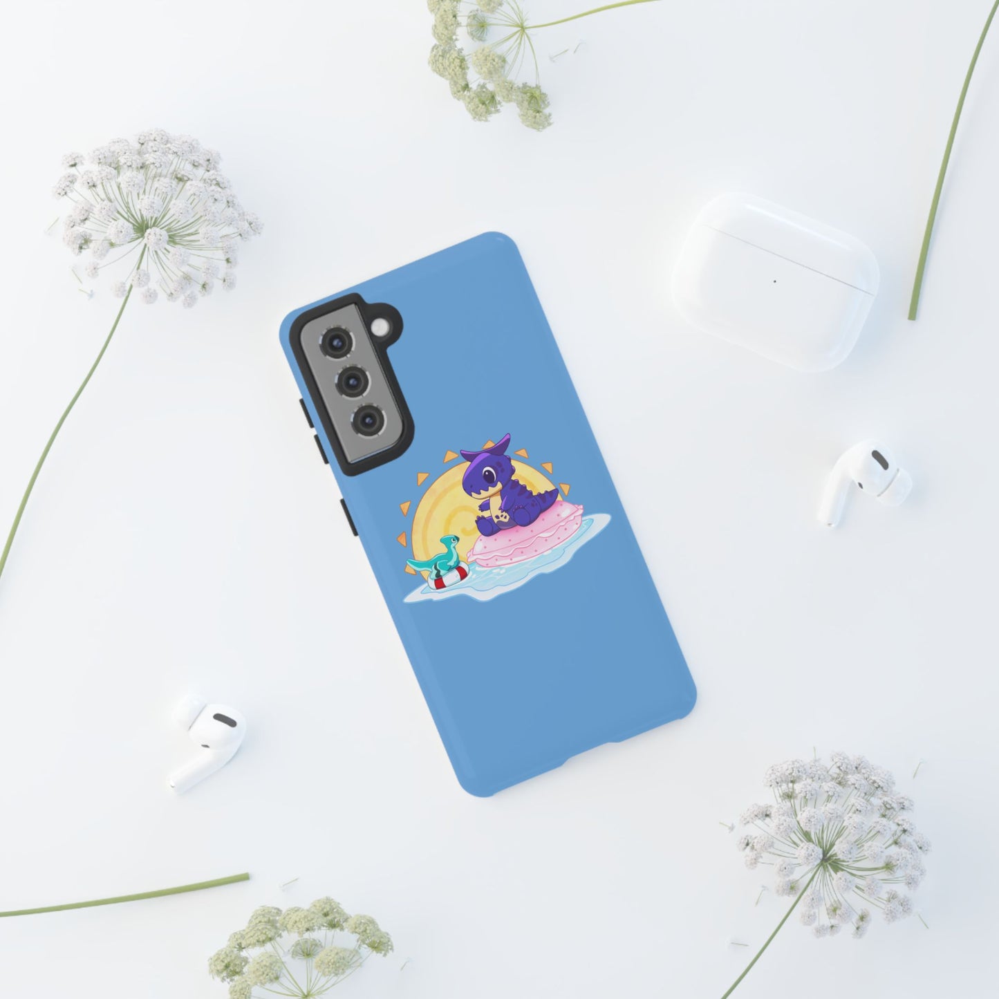 Limited Edition Carnotaurus with Archaeopteryx Sidekick Plushie Concept Art - Phone Case