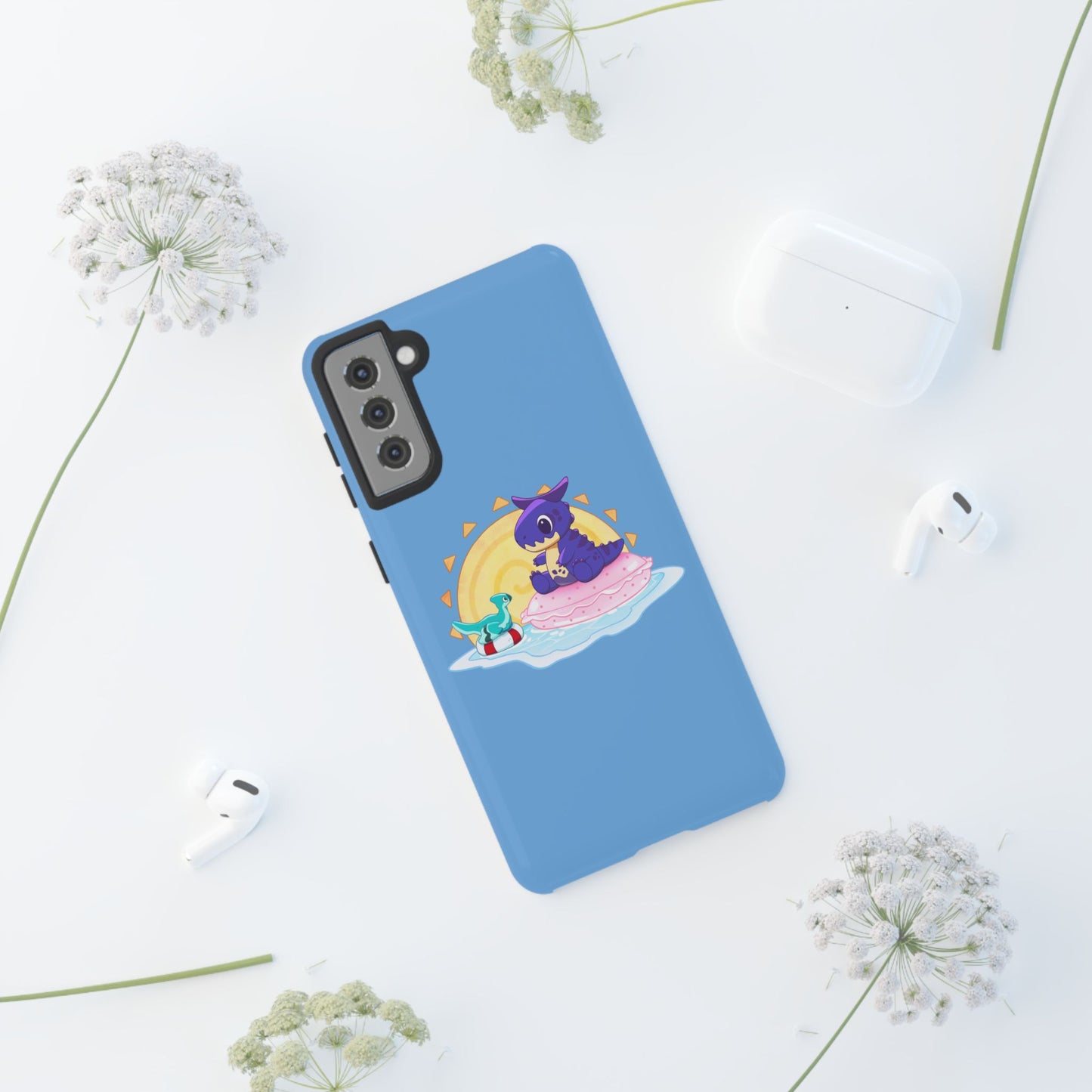 Limited Edition Carnotaurus with Archaeopteryx Sidekick Plushie Concept Art - Phone Case