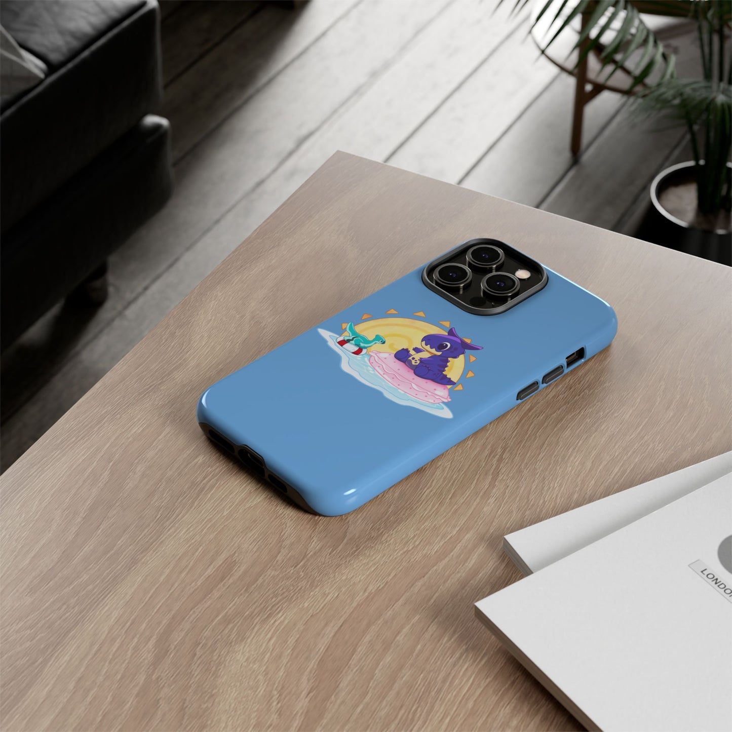 Limited Edition Carnotaurus with Archaeopteryx Sidekick Plushie Concept Art - Phone Case