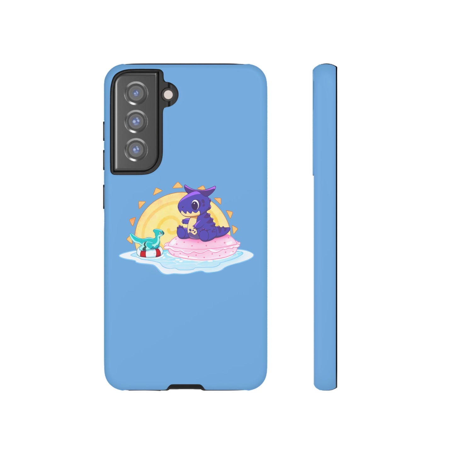 Limited Edition Carnotaurus with Archaeopteryx Sidekick Plushie Concept Art - Phone Case