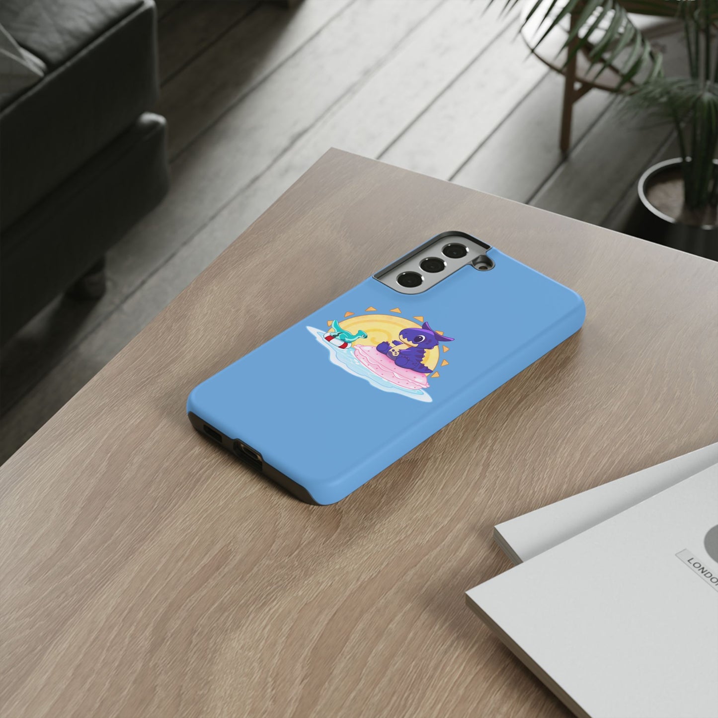 Limited Edition Carnotaurus with Archaeopteryx Sidekick Plushie Concept Art - Phone Case