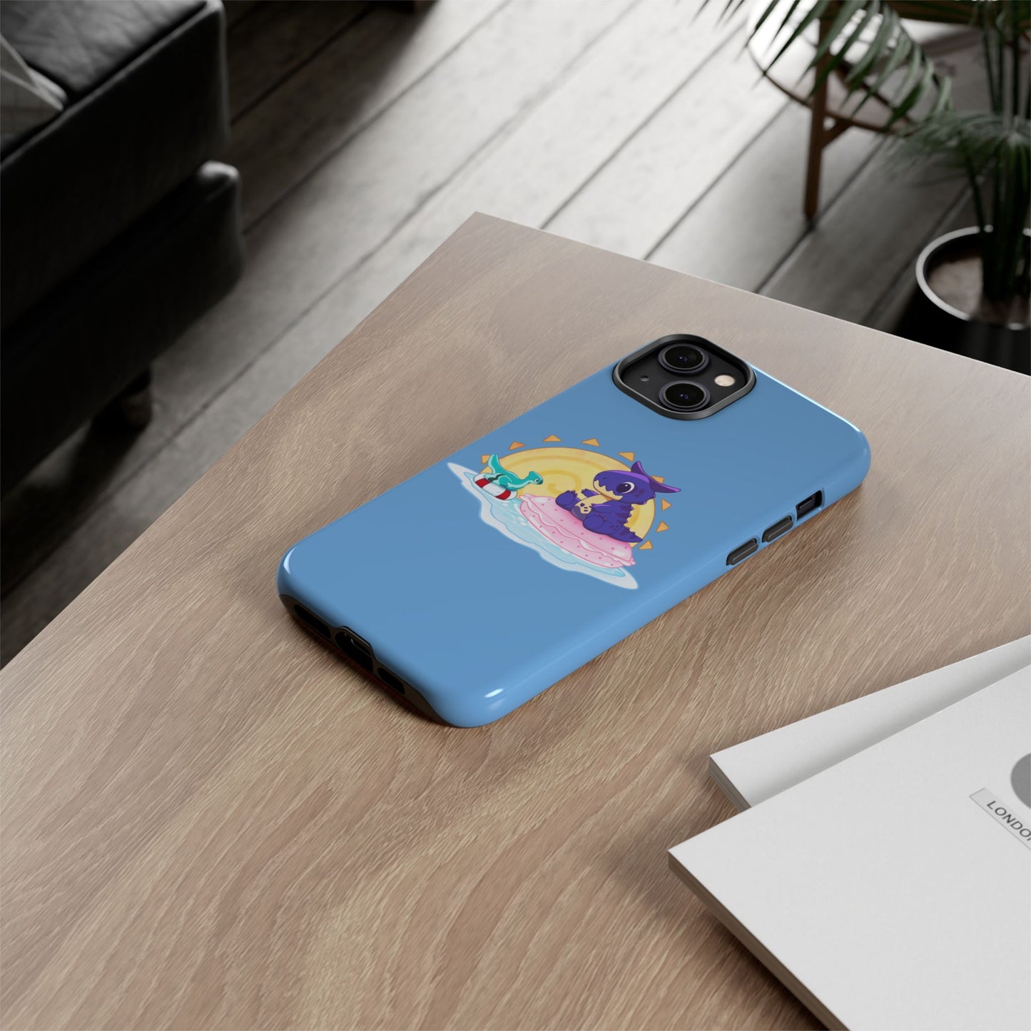 Limited Edition Carnotaurus with Archaeopteryx Sidekick Plushie Concept Art - Phone Case