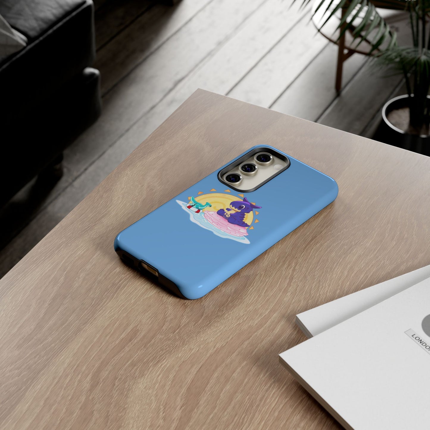 Limited Edition Carnotaurus with Archaeopteryx Sidekick Plushie Concept Art - Phone Case