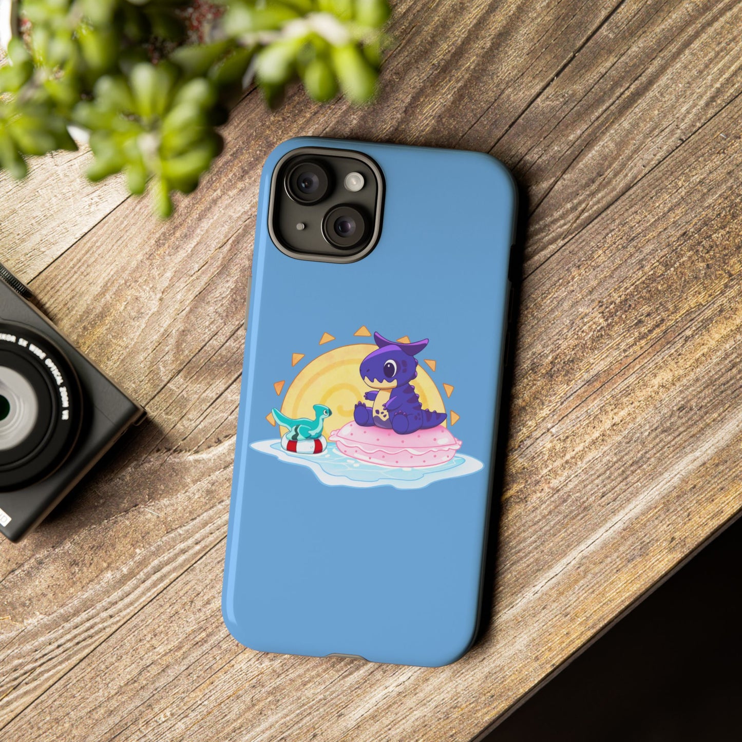 Limited Edition Carnotaurus with Archaeopteryx Sidekick Plushie Concept Art - Phone Case