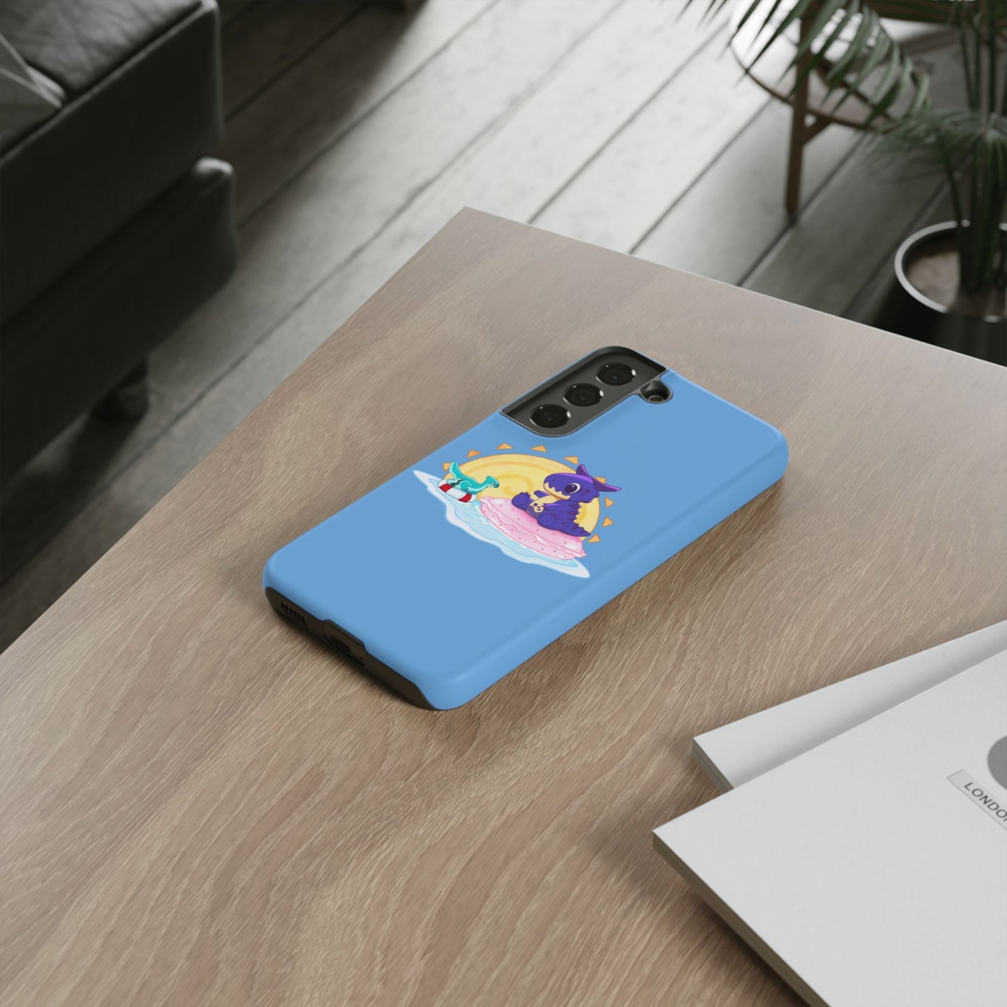 Limited Edition Carnotaurus with Archaeopteryx Sidekick Plushie Concept Art - Phone Case