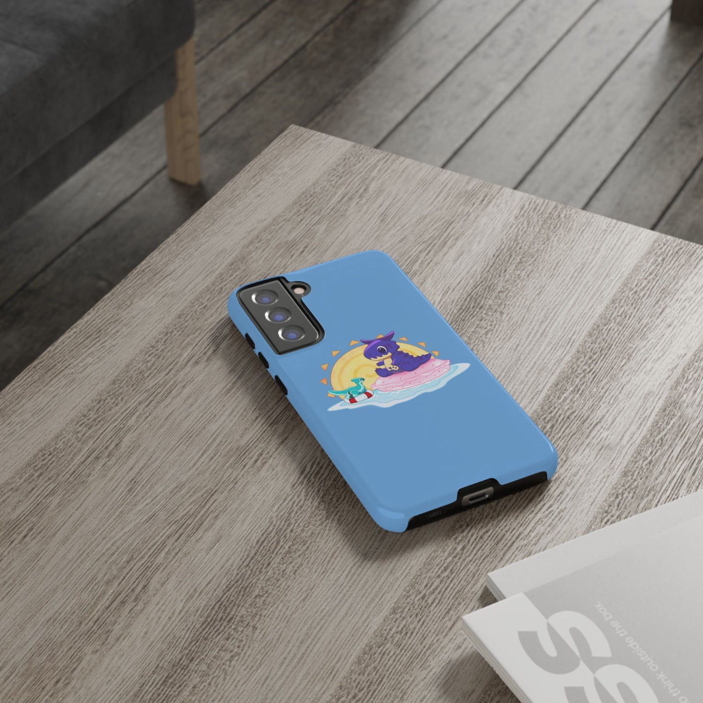 Limited Edition Carnotaurus with Archaeopteryx Sidekick Plushie Concept Art - Phone Case