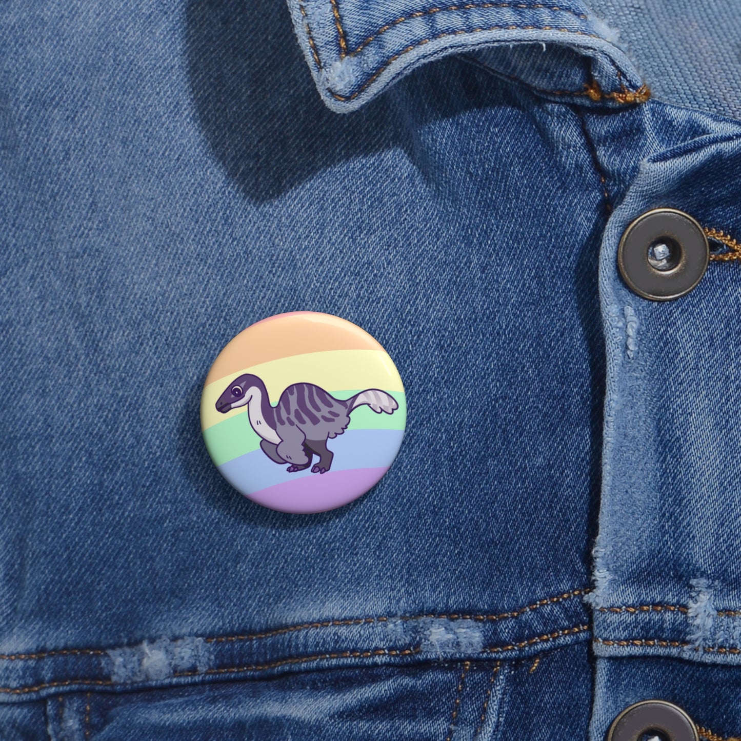 Asexual Pride Deinocheirus - Pin Badge (Pattern 2)
