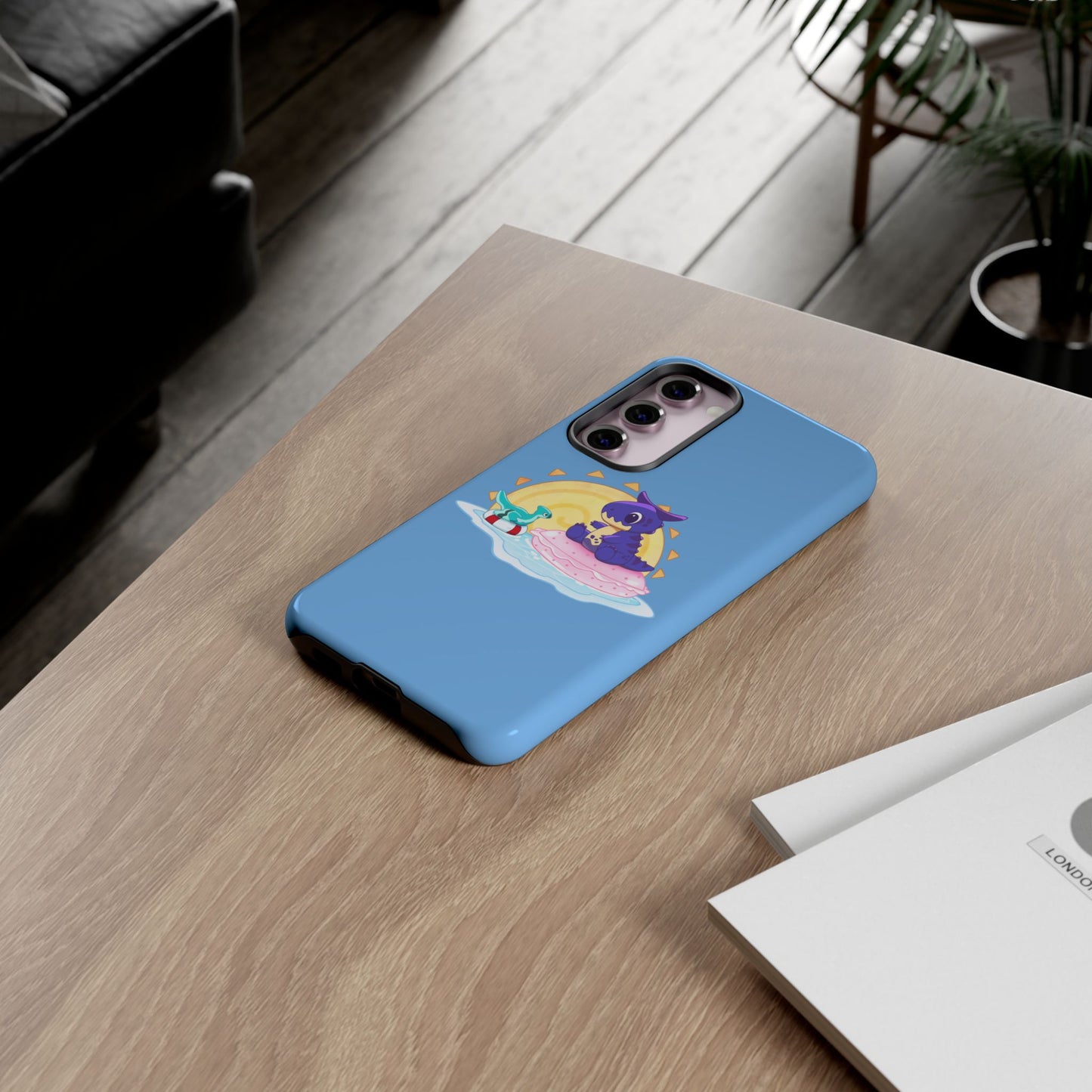 Limited Edition Carnotaurus with Archaeopteryx Sidekick Plushie Concept Art - Phone Case