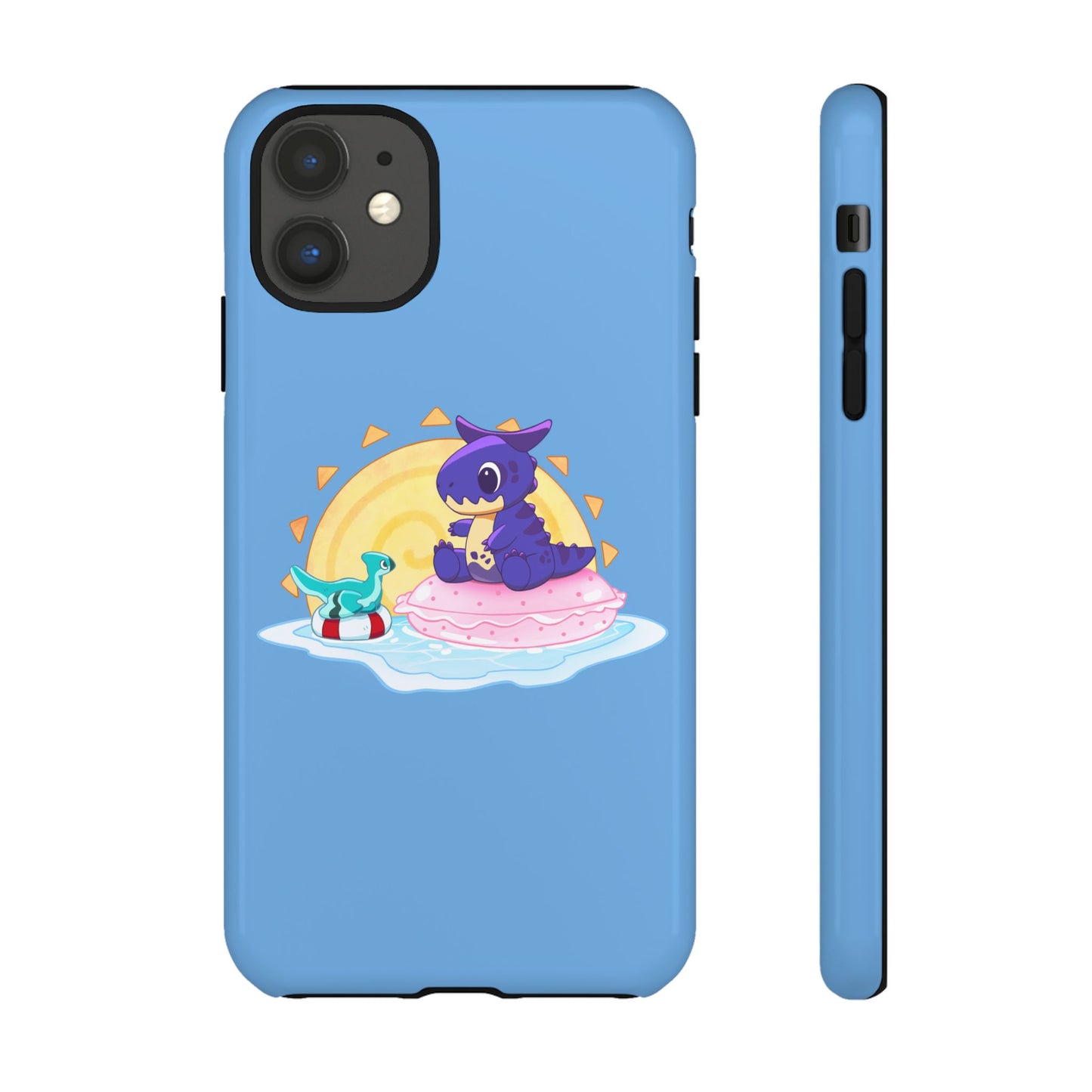 Limited Edition Carnotaurus with Archaeopteryx Sidekick Plushie Concept Art - Phone Case