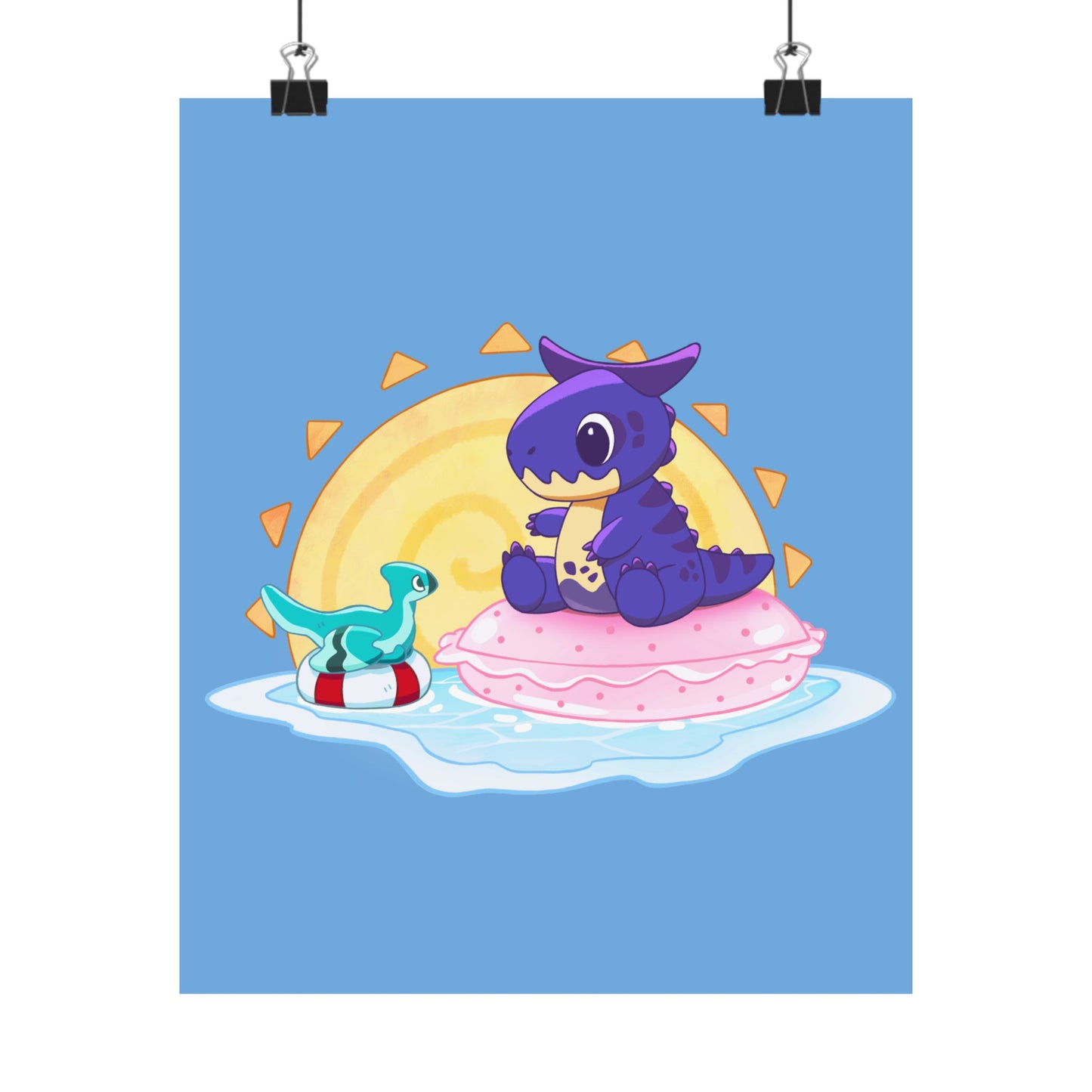 Limited Edition Carnotaurus with Archaeopteryx Sidekick Plushie Concept Art - Matte Poster