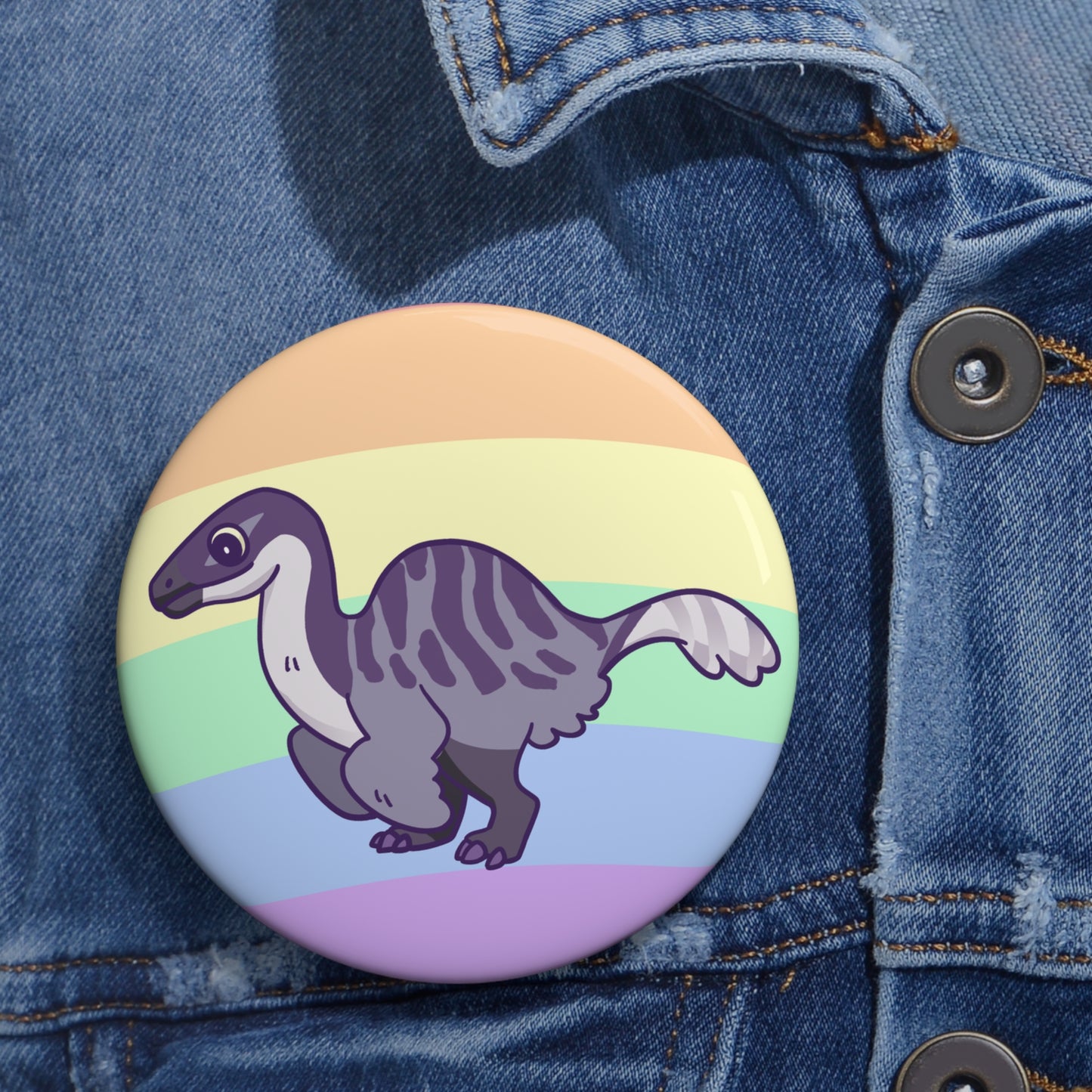Asexual Pride Deinocheirus - Pin Badge (Pattern 2)