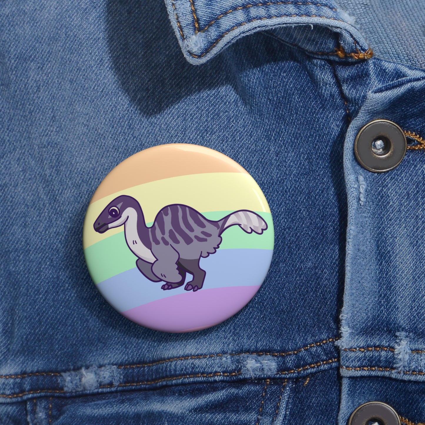 Asexual Pride Deinocheirus - Pin Badge (Pattern 2)