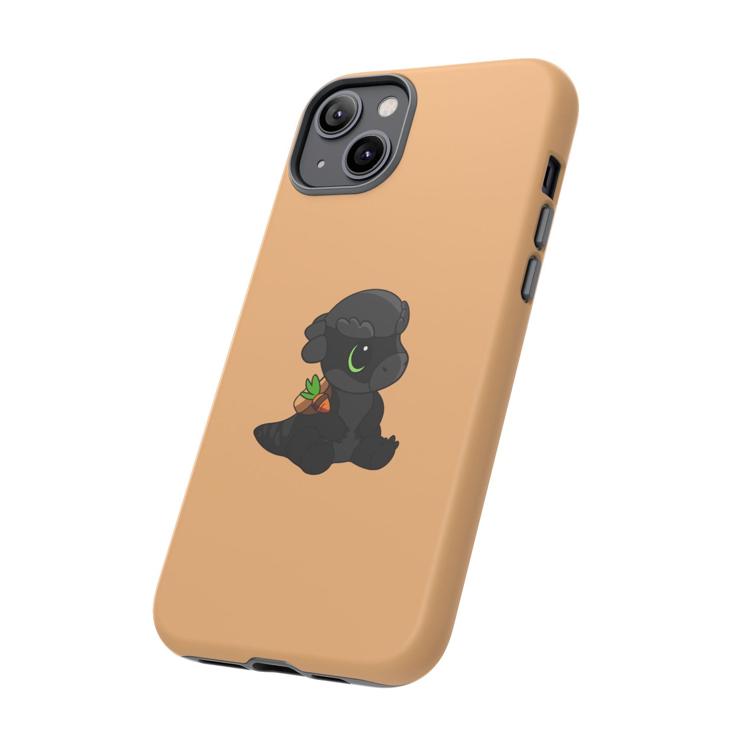 Limited Edition Bonk the Melanistic Pachycephalosaurus Plushie Art - Phone Case