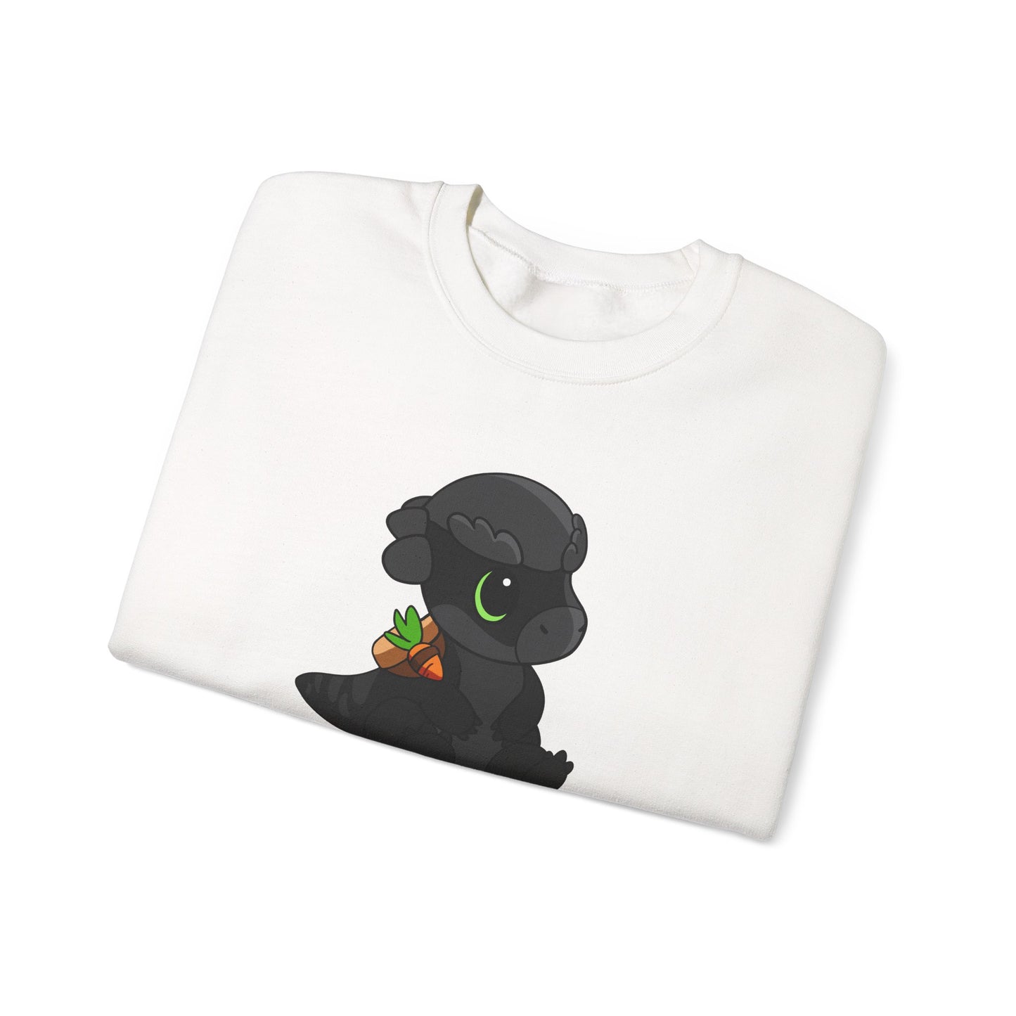 Limited Edition Bonk the Melanistic Pachycephalosaurus Plushie Art - Unisex Heavy Blend™ Crewneck Sweatshirt