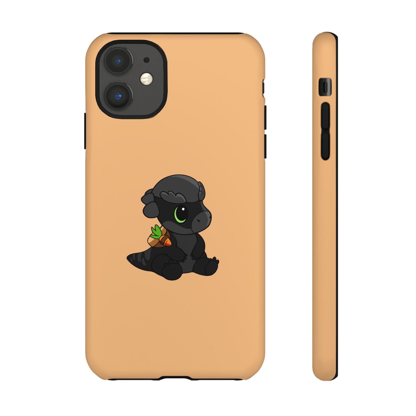 Limited Edition Bonk the Melanistic Pachycephalosaurus Plushie Art - Phone Case