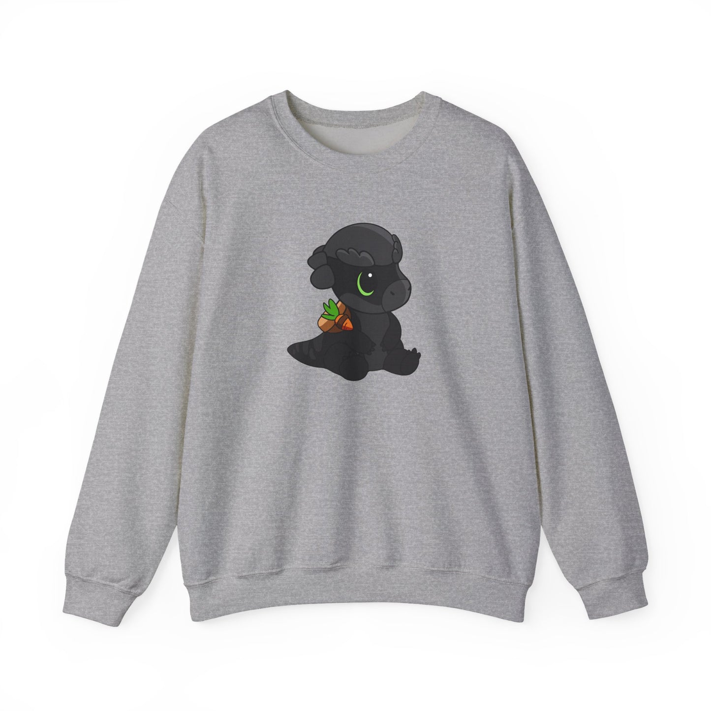 Limited Edition Bonk the Melanistic Pachycephalosaurus Plushie Art - Unisex Heavy Blend™ Crewneck Sweatshirt