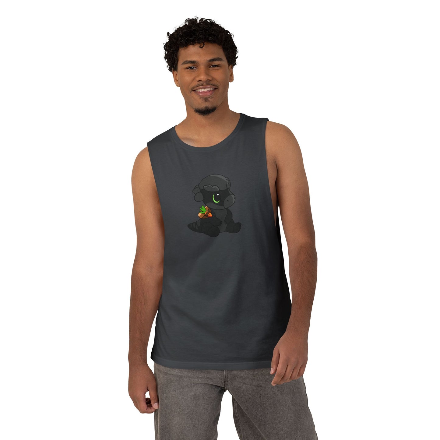 Limited Edition Bonk the Melanistic Pachycephalosaurus Plushie Art - Tank Top