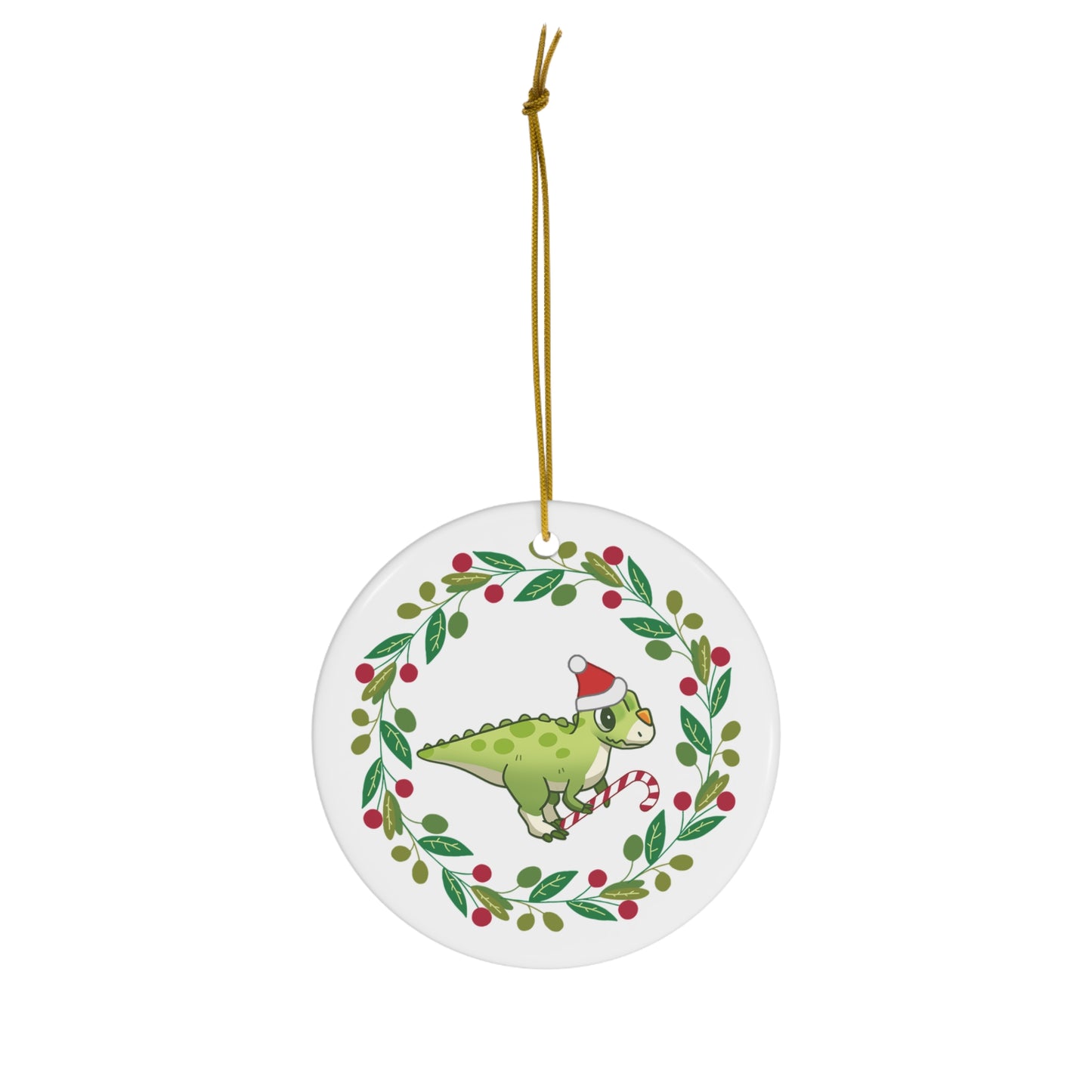 Holiday Ceratosaurus - Ceramic Ornament