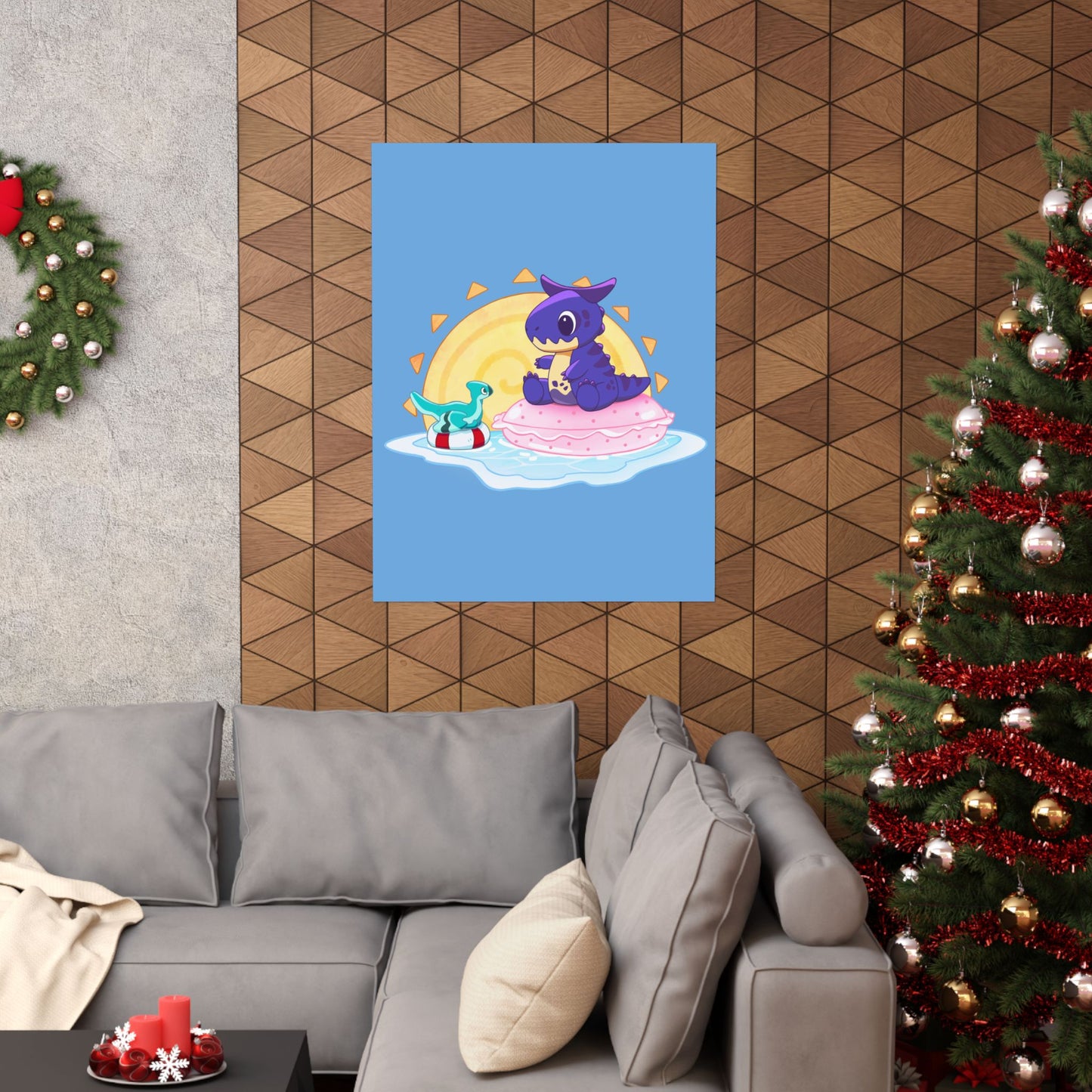 Limited Edition Carnotaurus with Archaeopteryx Sidekick Plushie Concept Art - Matte Poster