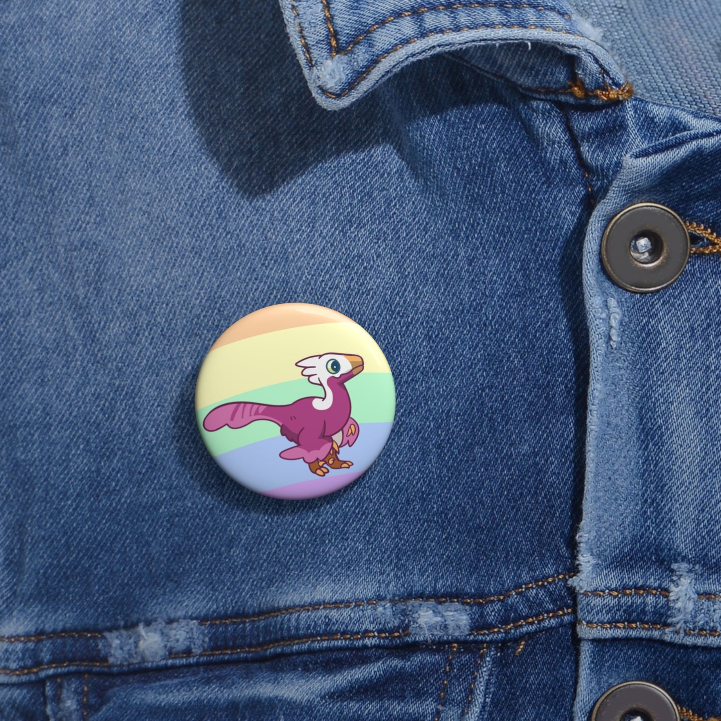 Lesbian Pride Troodon - Pin Badge