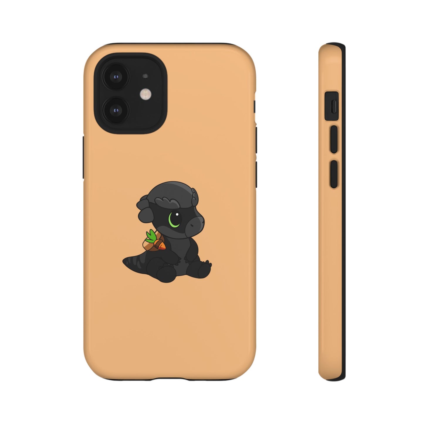Limited Edition Bonk the Melanistic Pachycephalosaurus Plushie Art - Phone Case