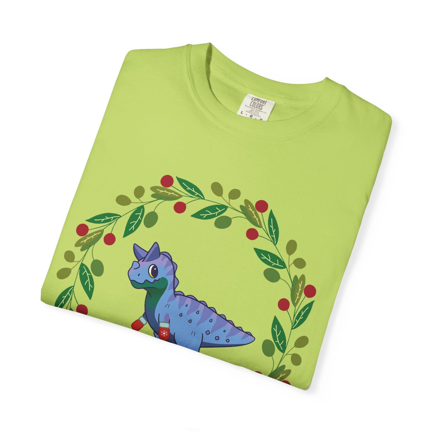 MLM Pride Holiday Carnotaurus T-Shirt - Festive Wreath Edition