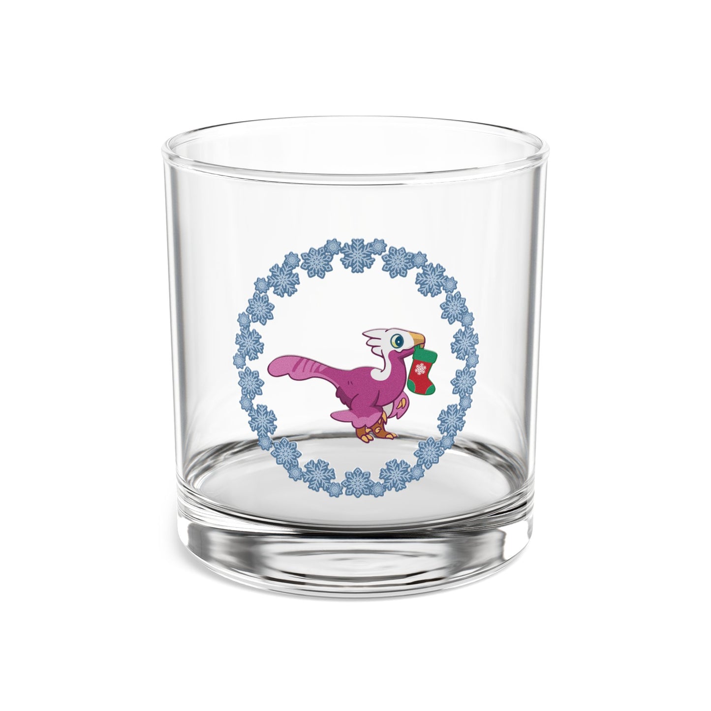 Holiday Retro Collectible Glass - Lesbian Pride Troodon Winter Wreath Edition