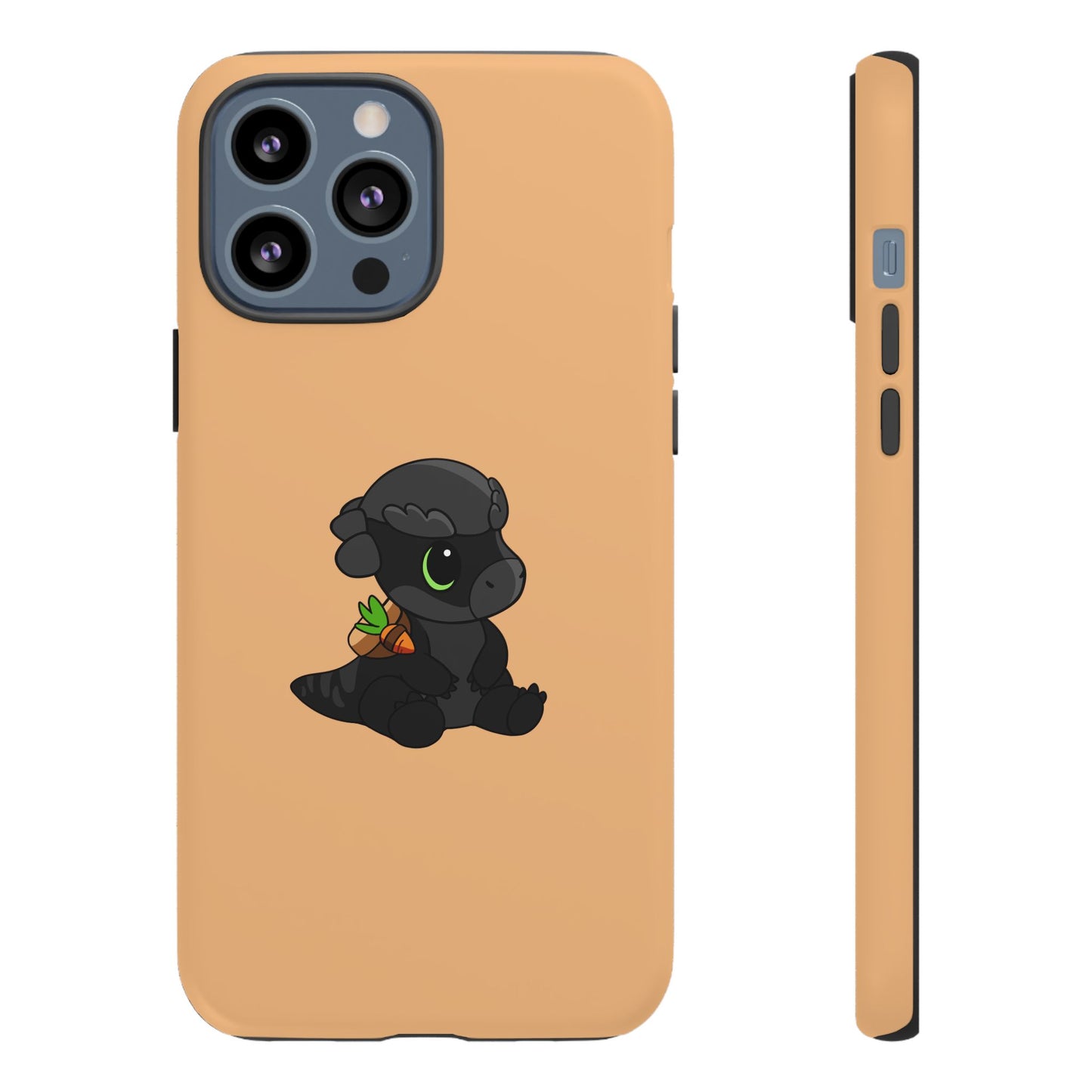 Limited Edition Bonk the Melanistic Pachycephalosaurus Plushie Art - Phone Case