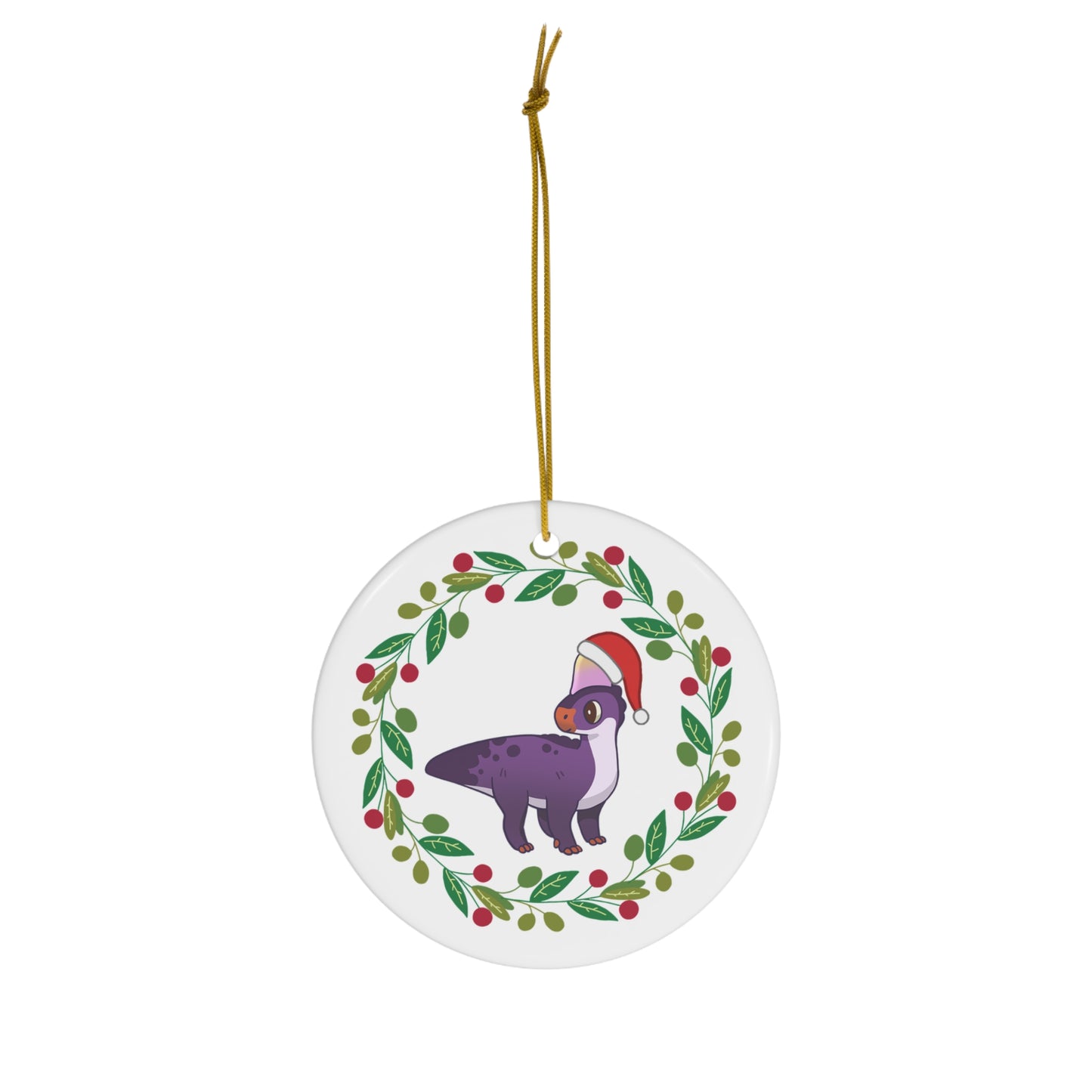 Holiday Corythosaurus - Ceramic Ornament