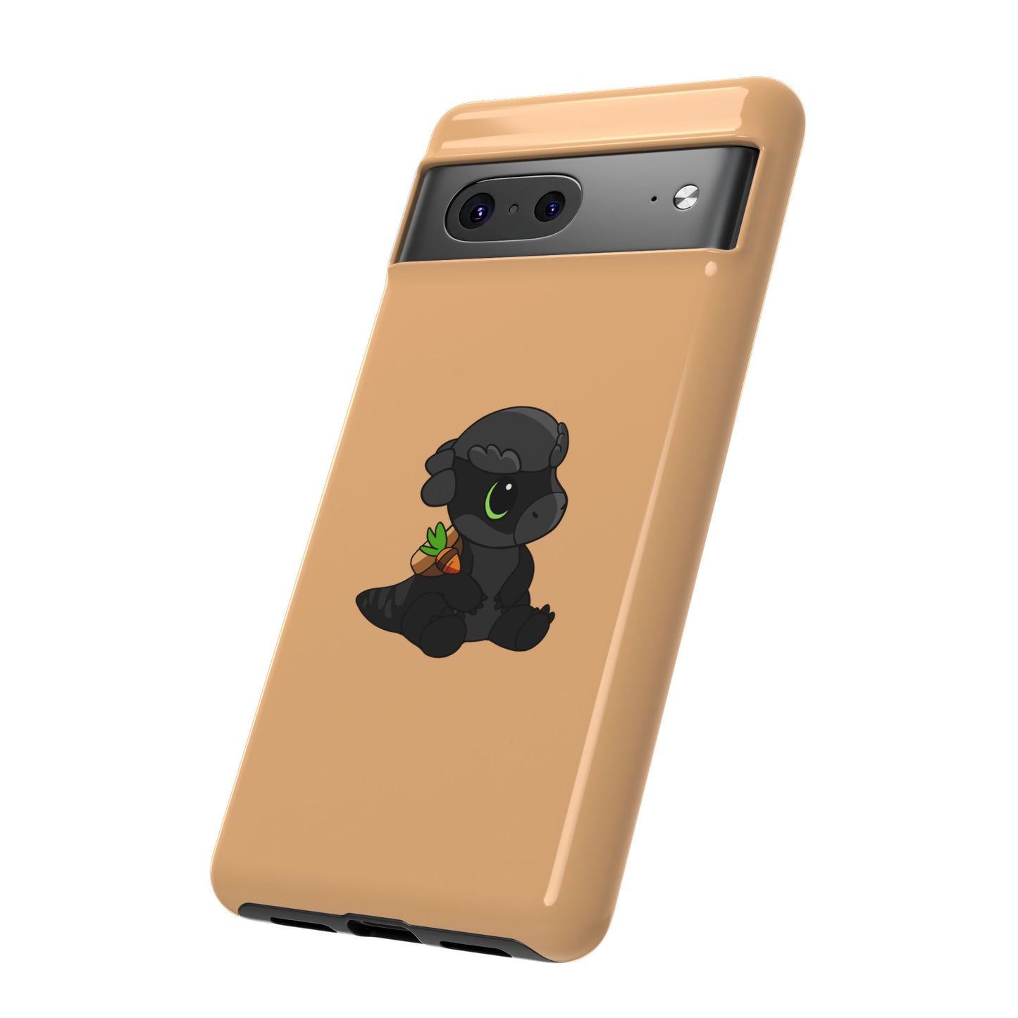Limited Edition Bonk the Melanistic Pachycephalosaurus Plushie Art - Phone Case