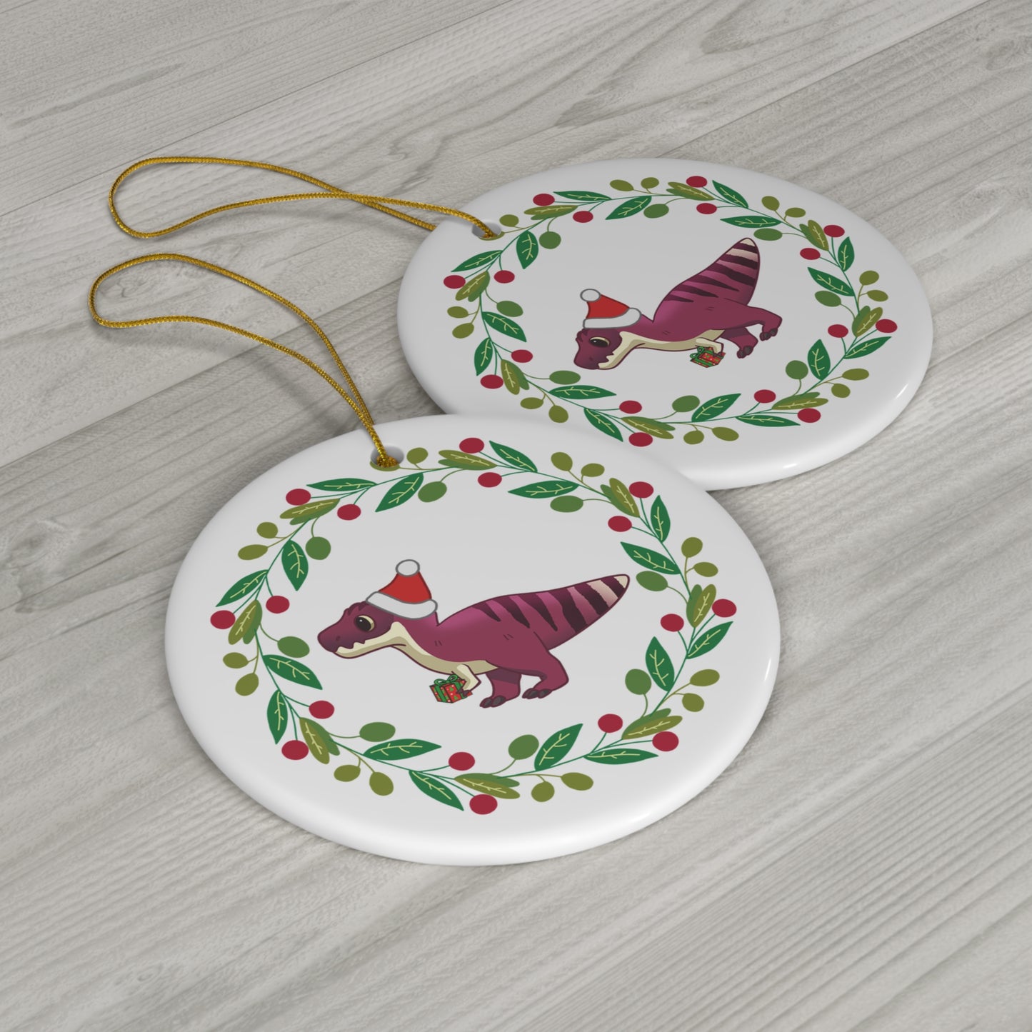 Holiday Tyrannosaurus Rex - Ceramic Ornament