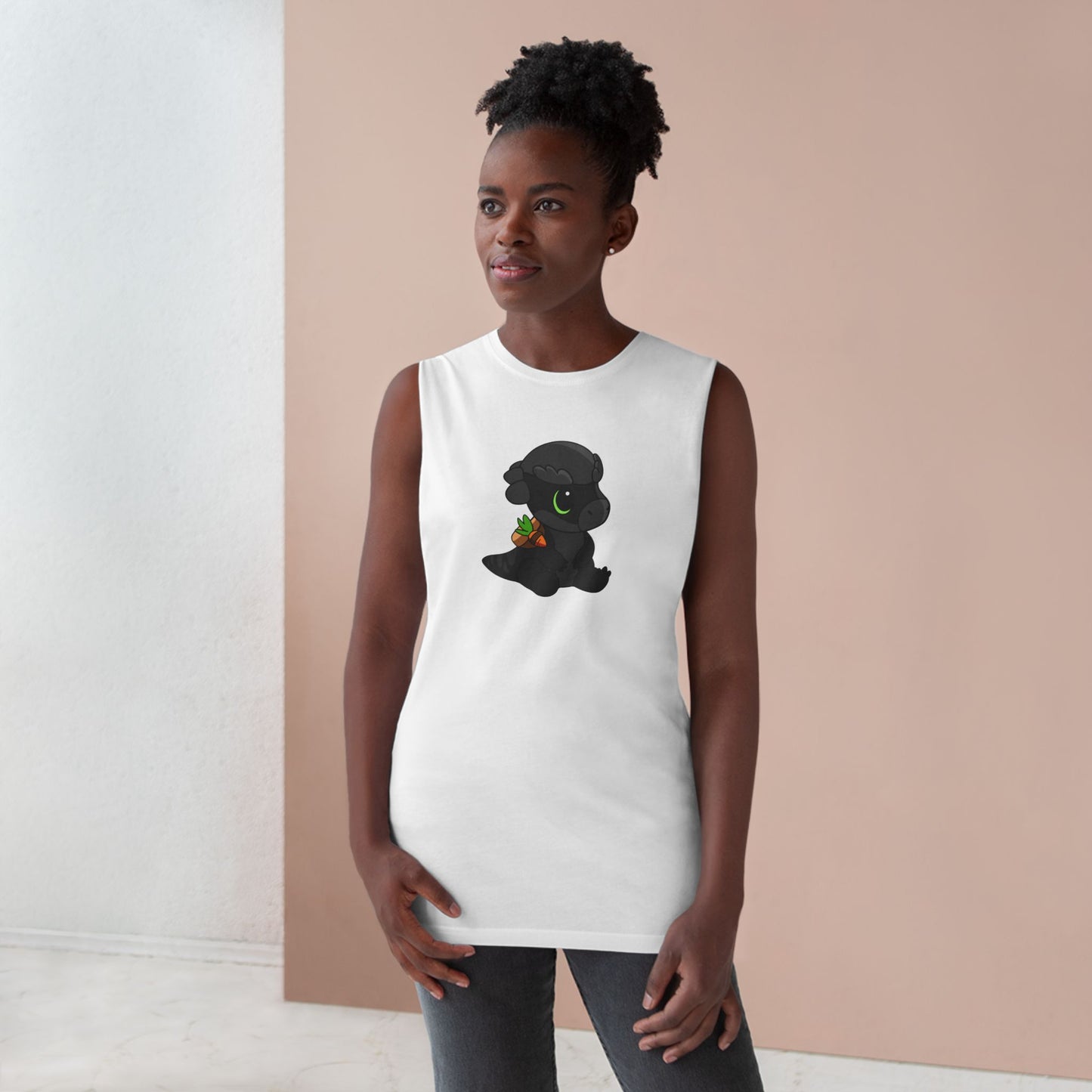 Limited Edition Bonk the Melanistic Pachycephalosaurus Plushie Art - Tank Top