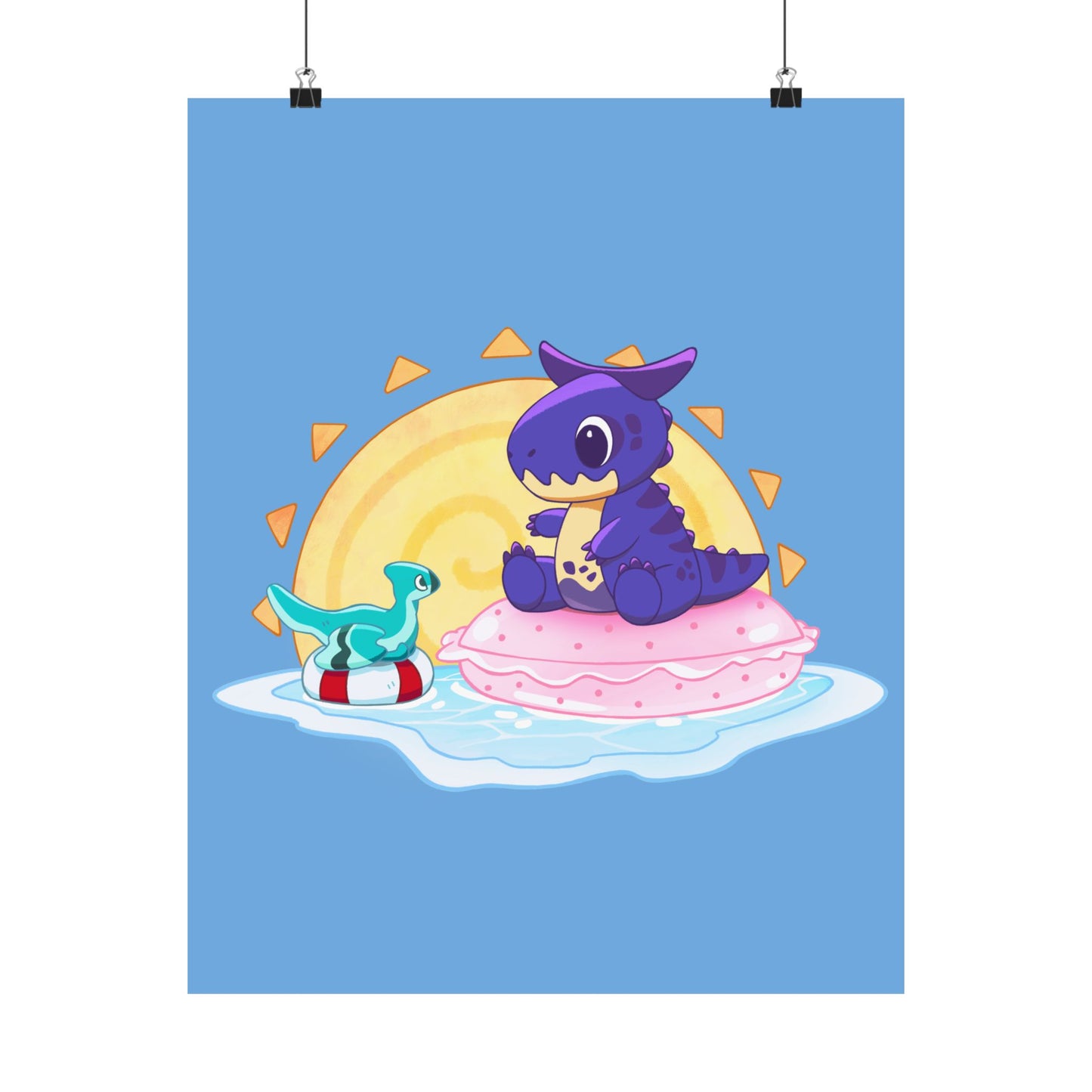 Limited Edition Carnotaurus with Archaeopteryx Sidekick Plushie Concept Art - Matte Poster