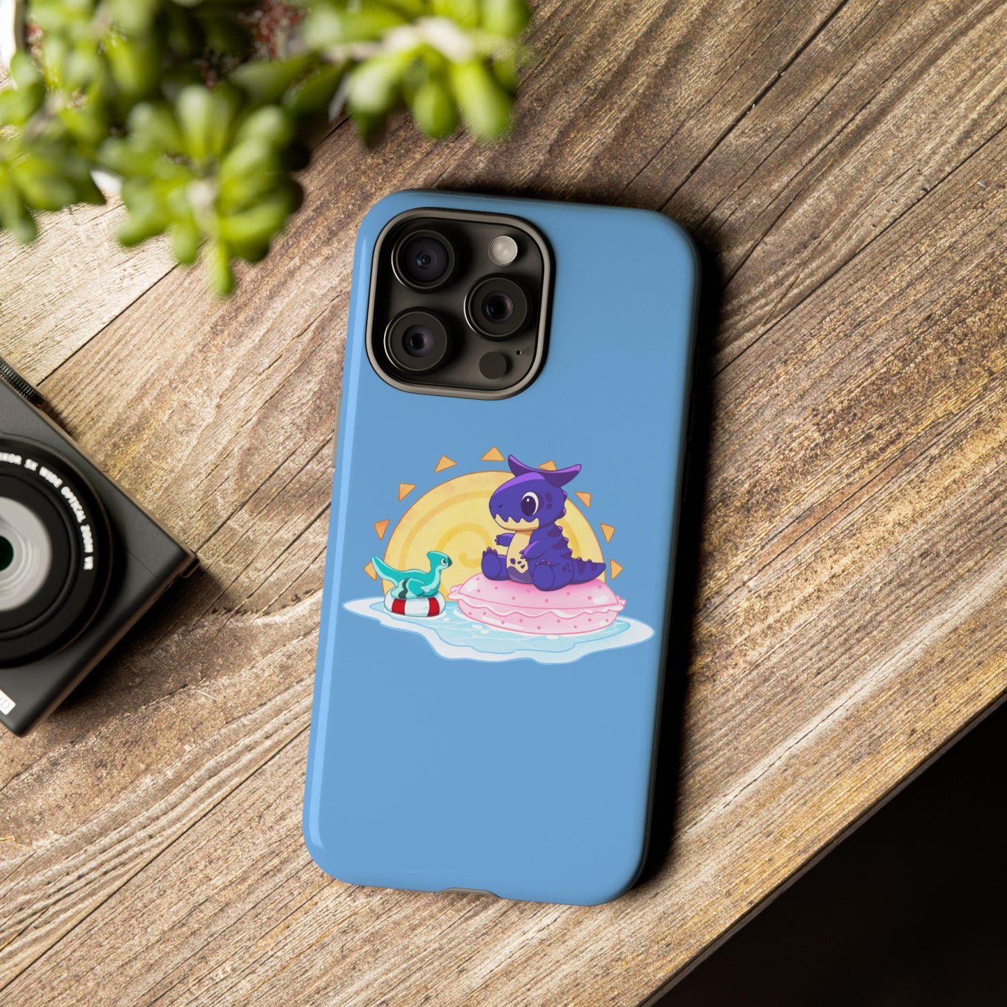 Limited Edition Carnotaurus with Archaeopteryx Sidekick Plushie Concept Art - Phone Case