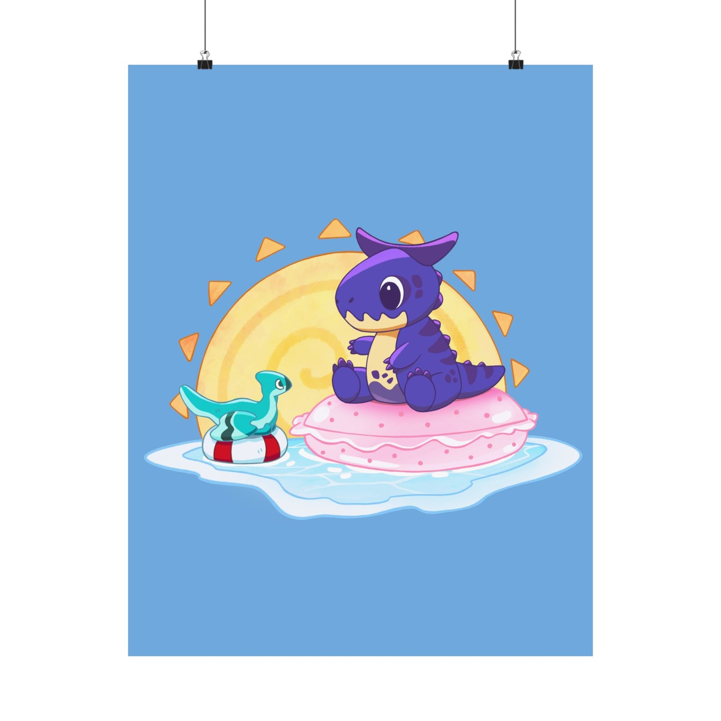 Limited Edition Carnotaurus with Archaeopteryx Sidekick Plushie Concept Art - Matte Poster