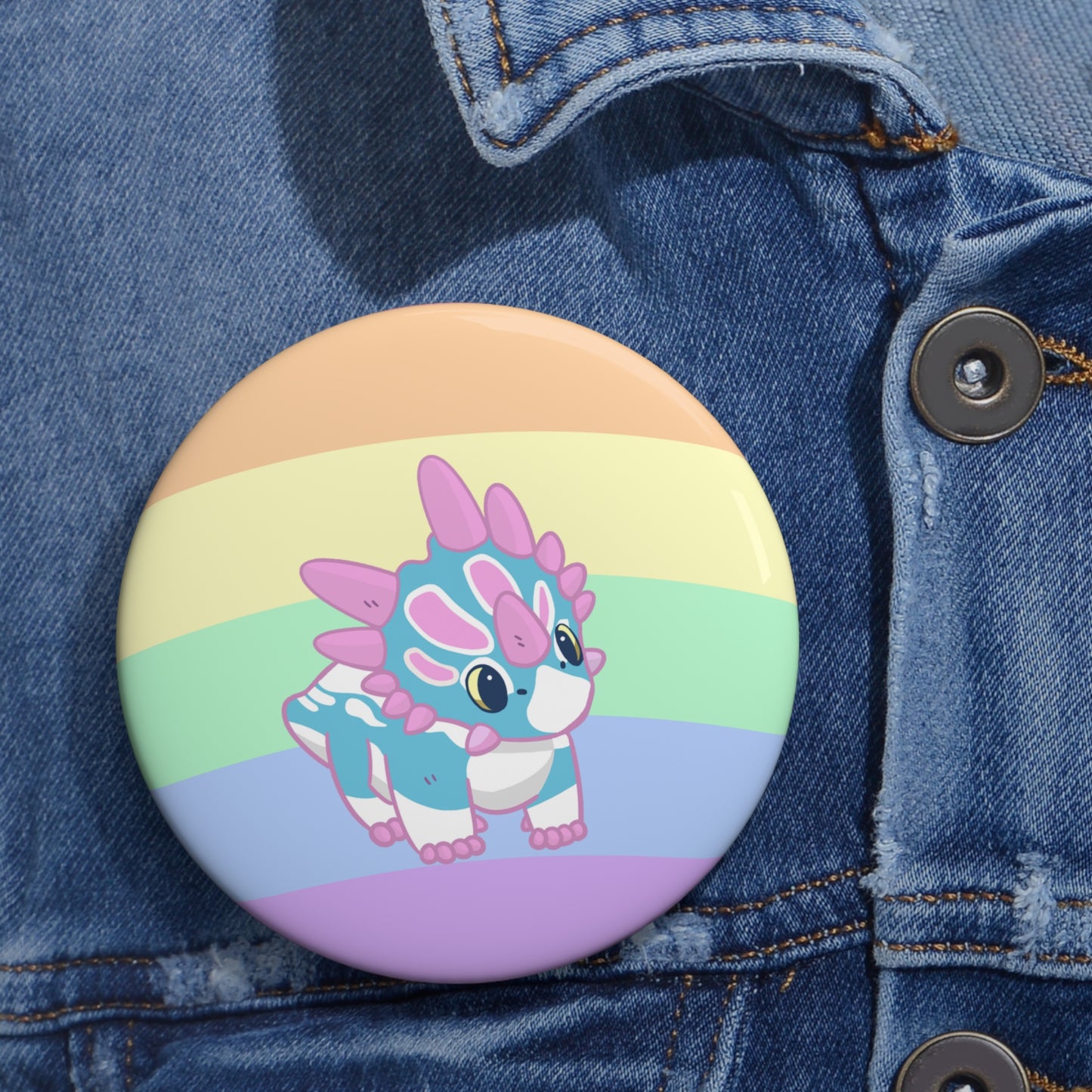 Trans Pride Styracosaurus - Pin Badge