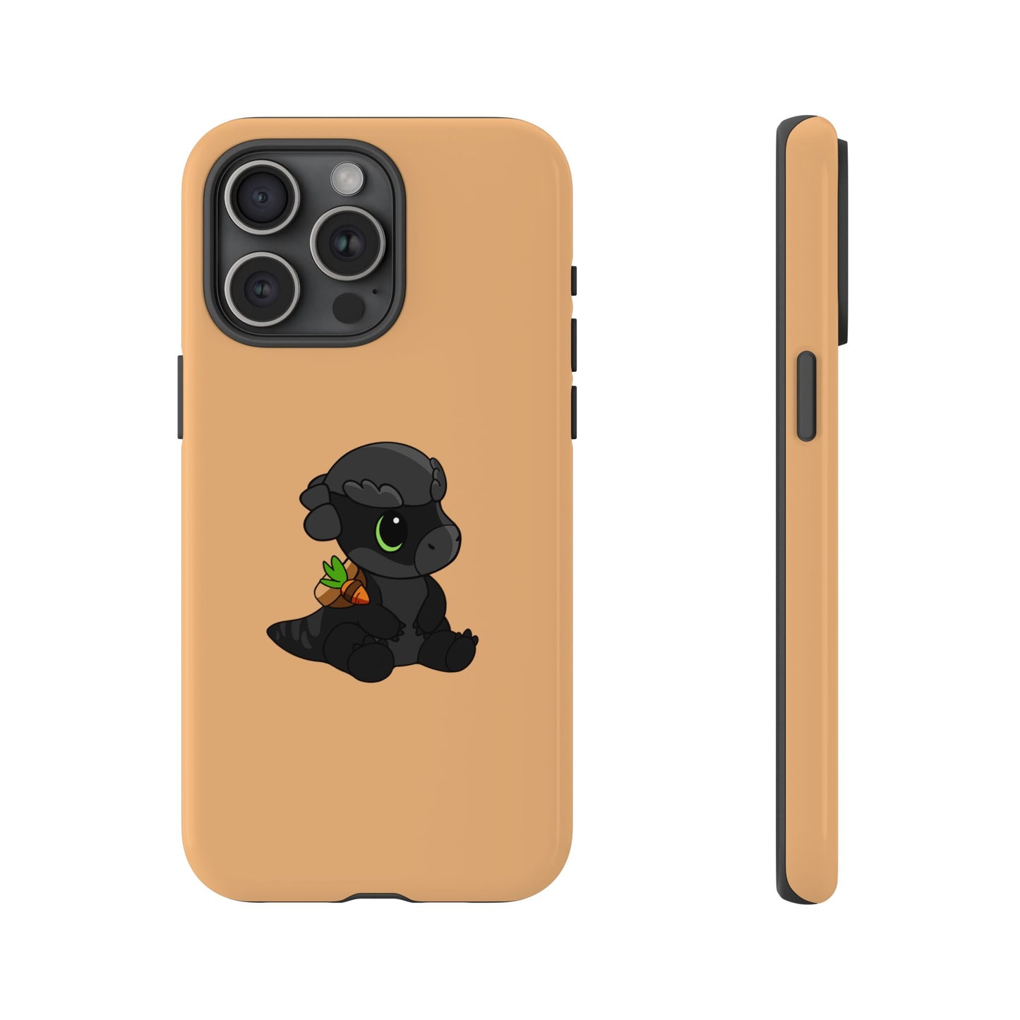 Limited Edition Bonk the Melanistic Pachycephalosaurus Plushie Art - Phone Case