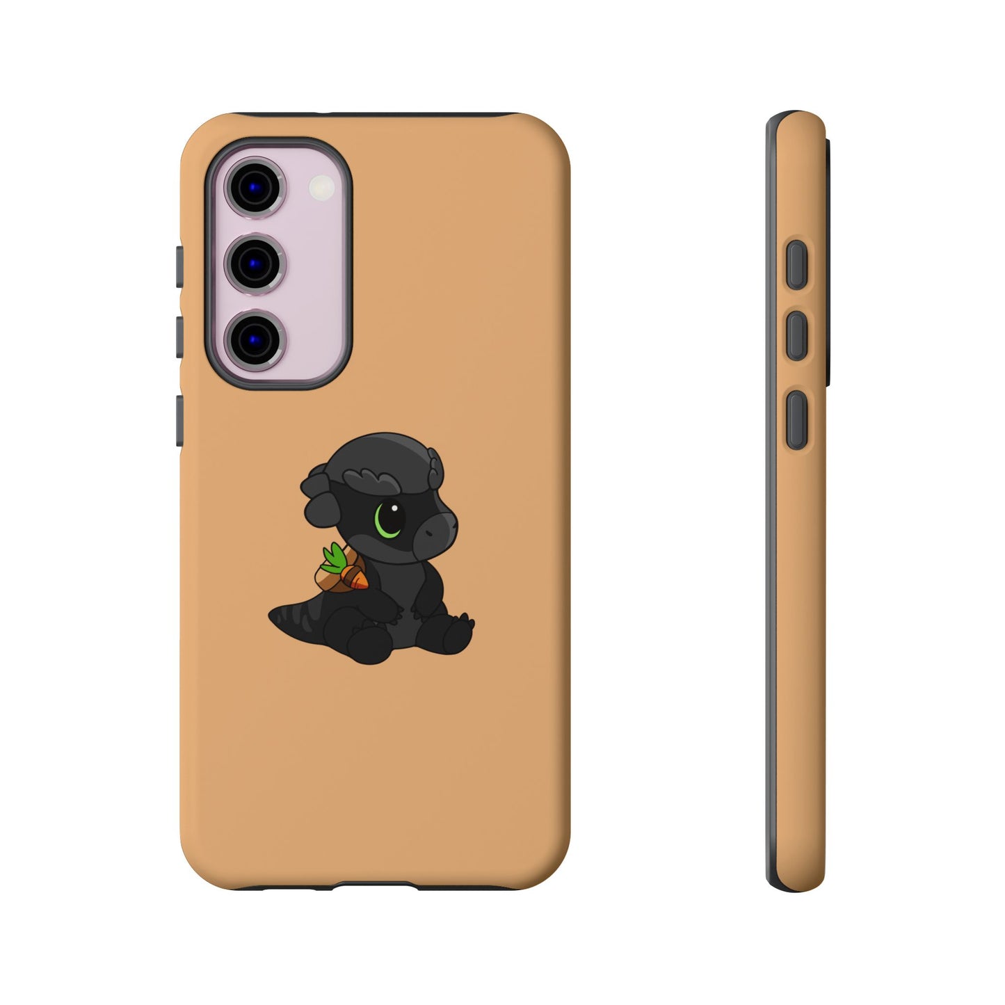 Limited Edition Bonk the Melanistic Pachycephalosaurus Plushie Art - Phone Case