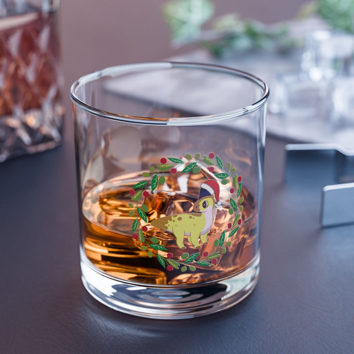Holiday Retro Collectible Glass - Non-Binary Pride Corythosaurus