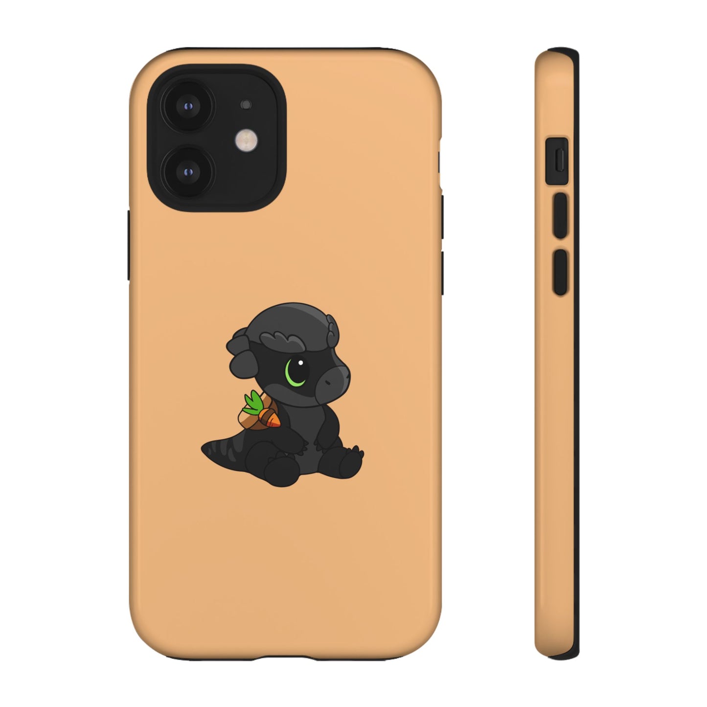 Limited Edition Bonk the Melanistic Pachycephalosaurus Plushie Art - Phone Case