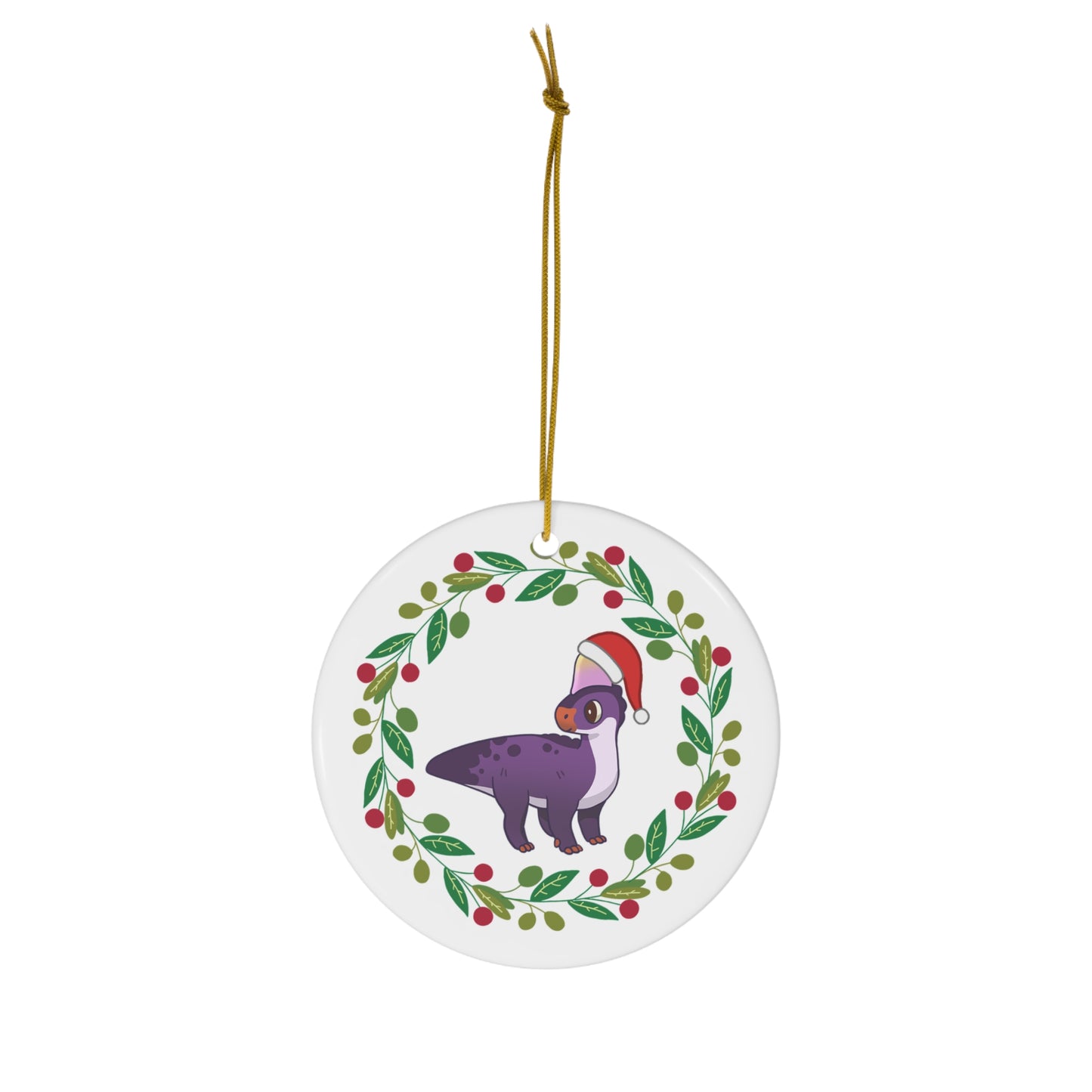 Holiday Corythosaurus - Ceramic Ornament